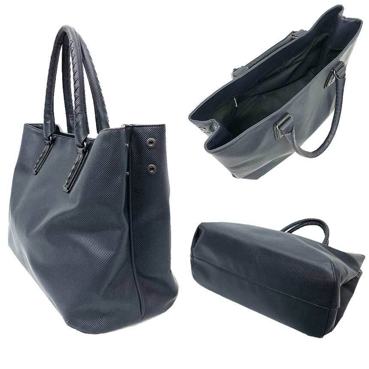 Bottega Veneta Blue Navy Pvc Leather Tote Bag (Pre-Owned)