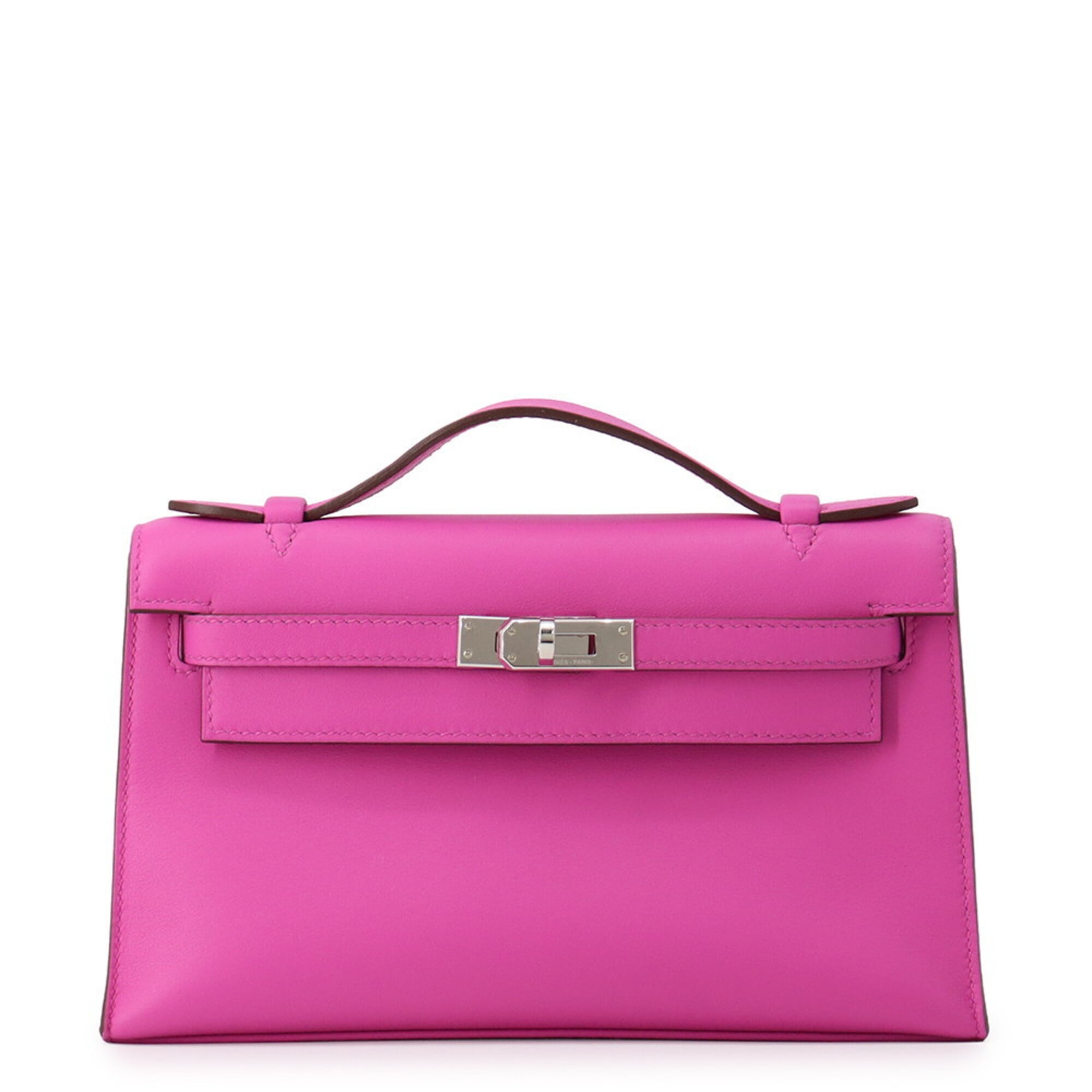 Hermes Silver Swift Leather Handbag Pochette (Pre-Owned)