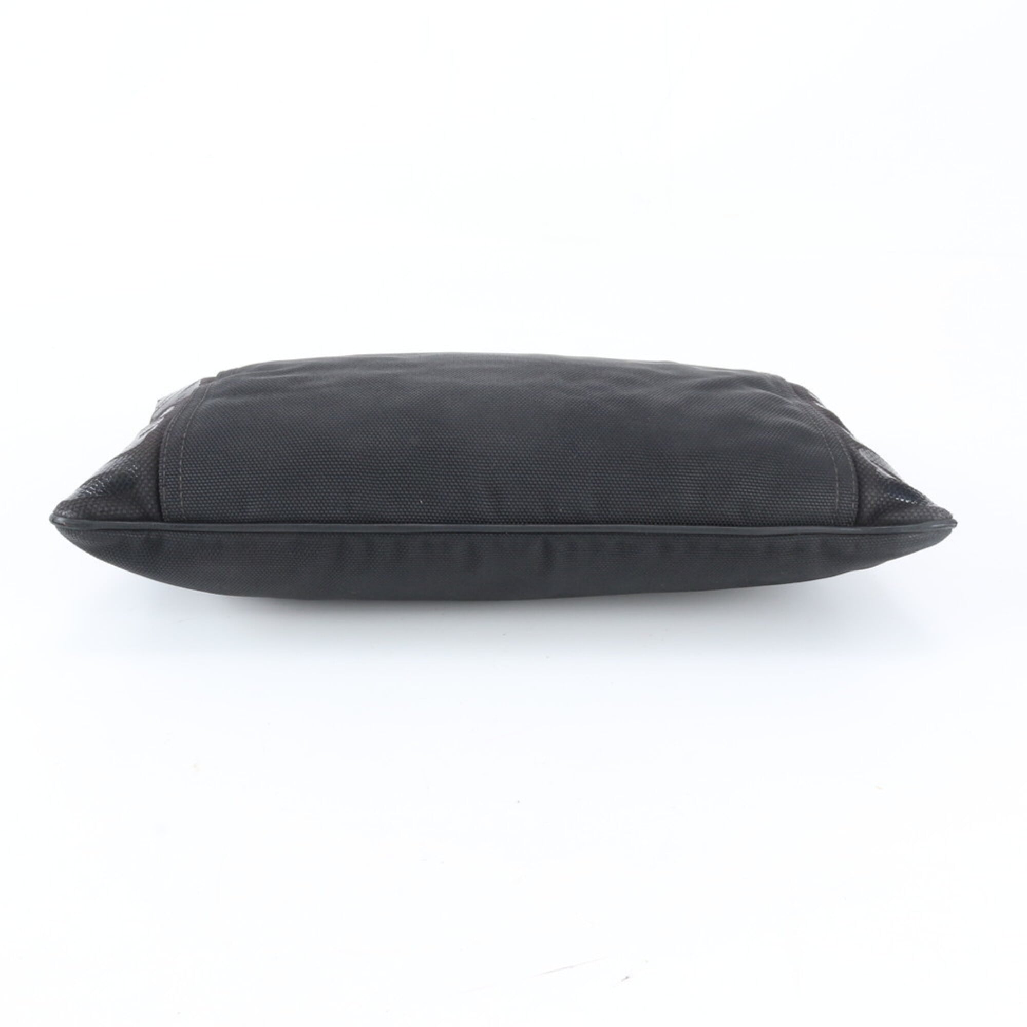 Jimmy Choo Black Leather Coated Canvas Clutch Bag (Pre-Owned)