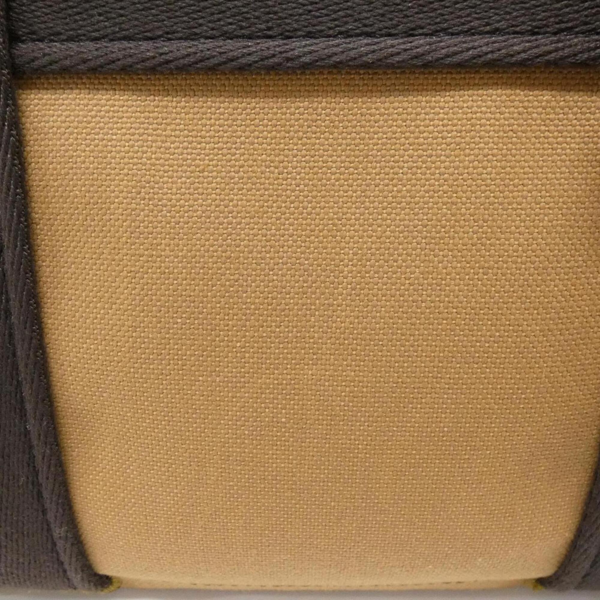 Hermes Fauve Feu Canvas Handbag (Pre-Owned)