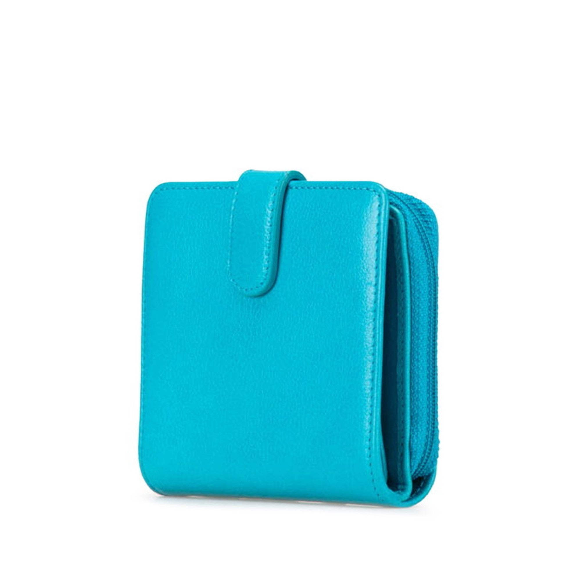 Chanel Light Blue Leather Wallet (Bi-Fold) (Pre-Owned)