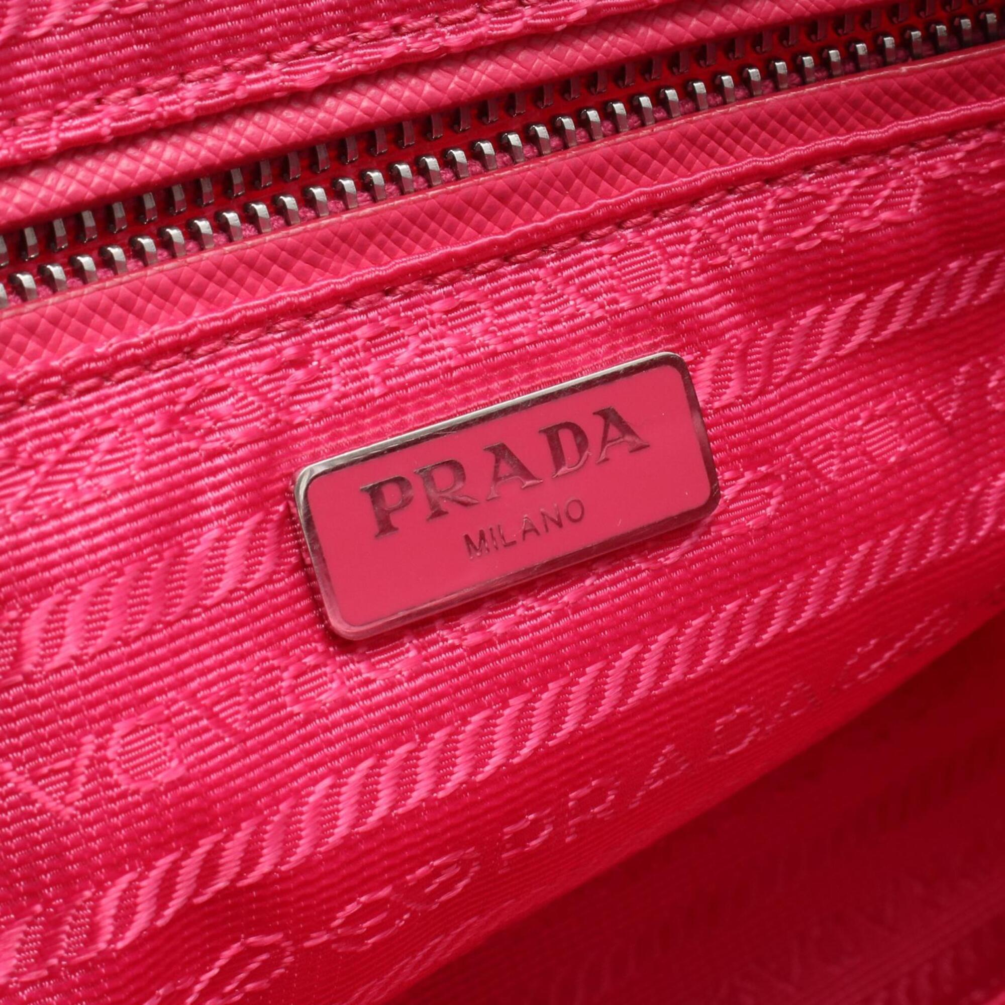 Prada Pink Nylon Leather Handbag (Pre-Owned)