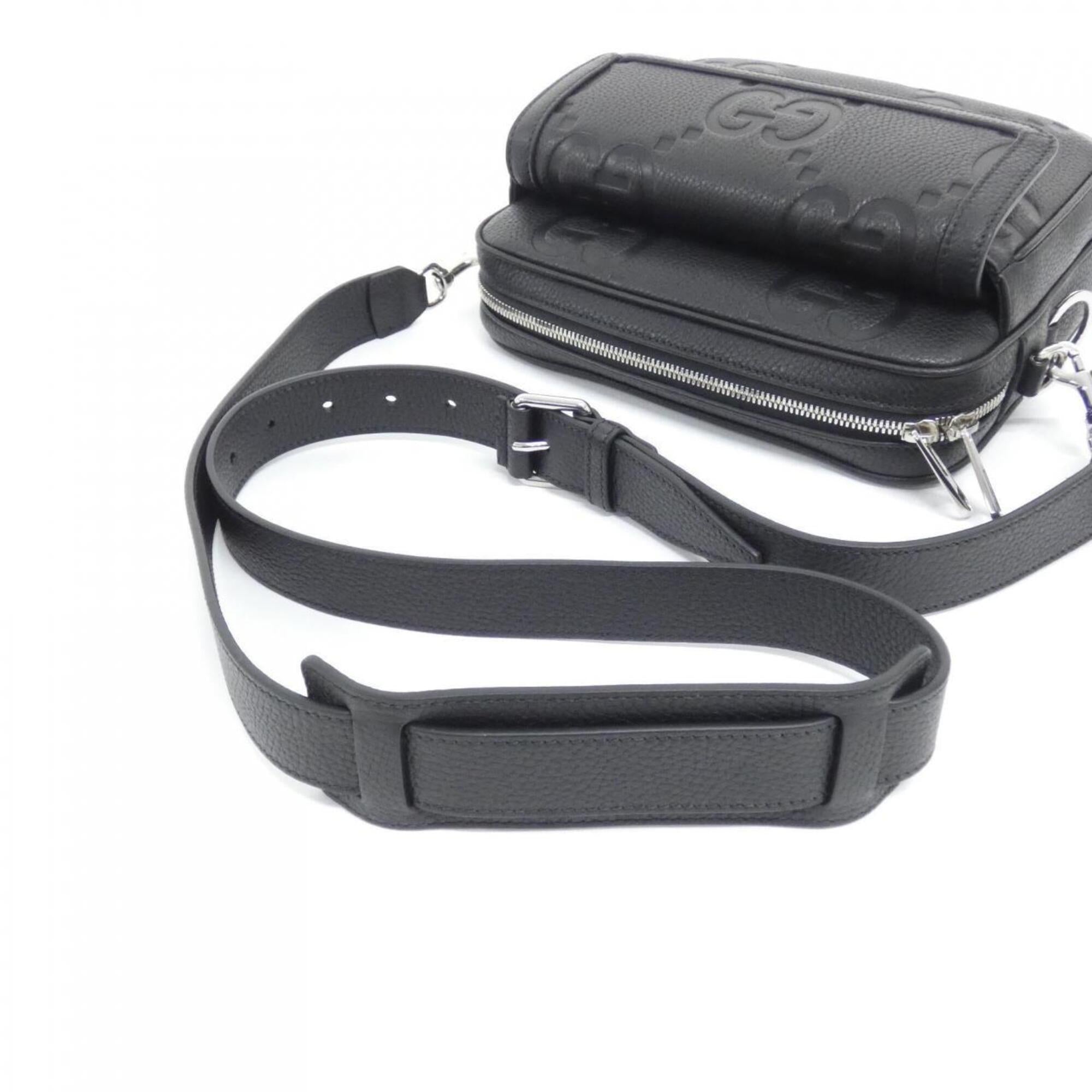 Gucci Black Gg Leather Shoulder Bag (Pre-Owned)