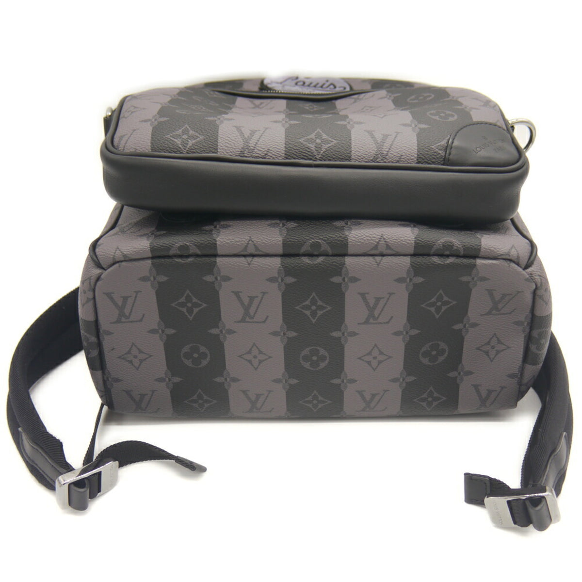 Louis Vuitton Gray Coated Canvas Backpack Pouch (Pre-Owned)