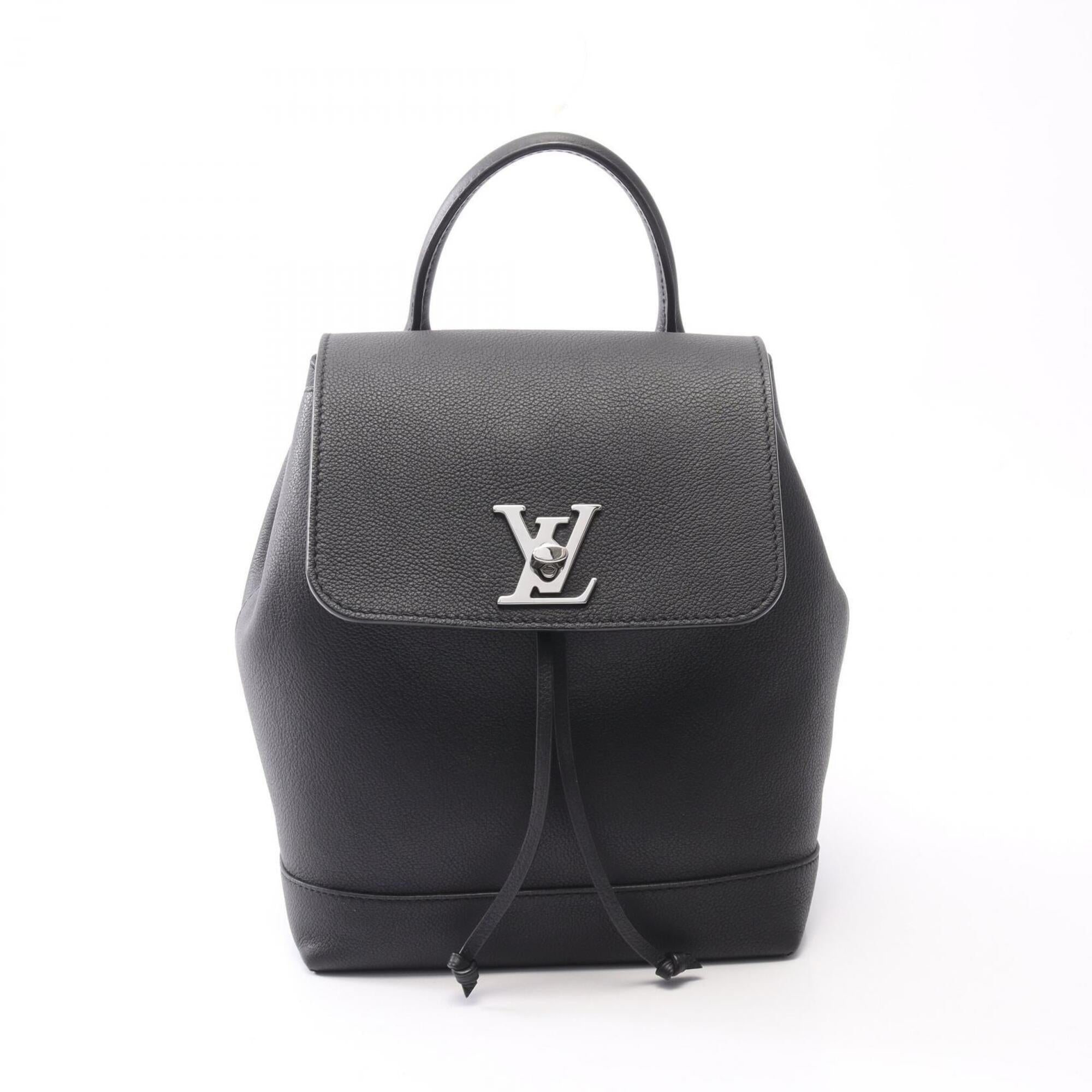 Louis Vuitton Black Noir Leather Backpack Handbag (Pre-Owned)