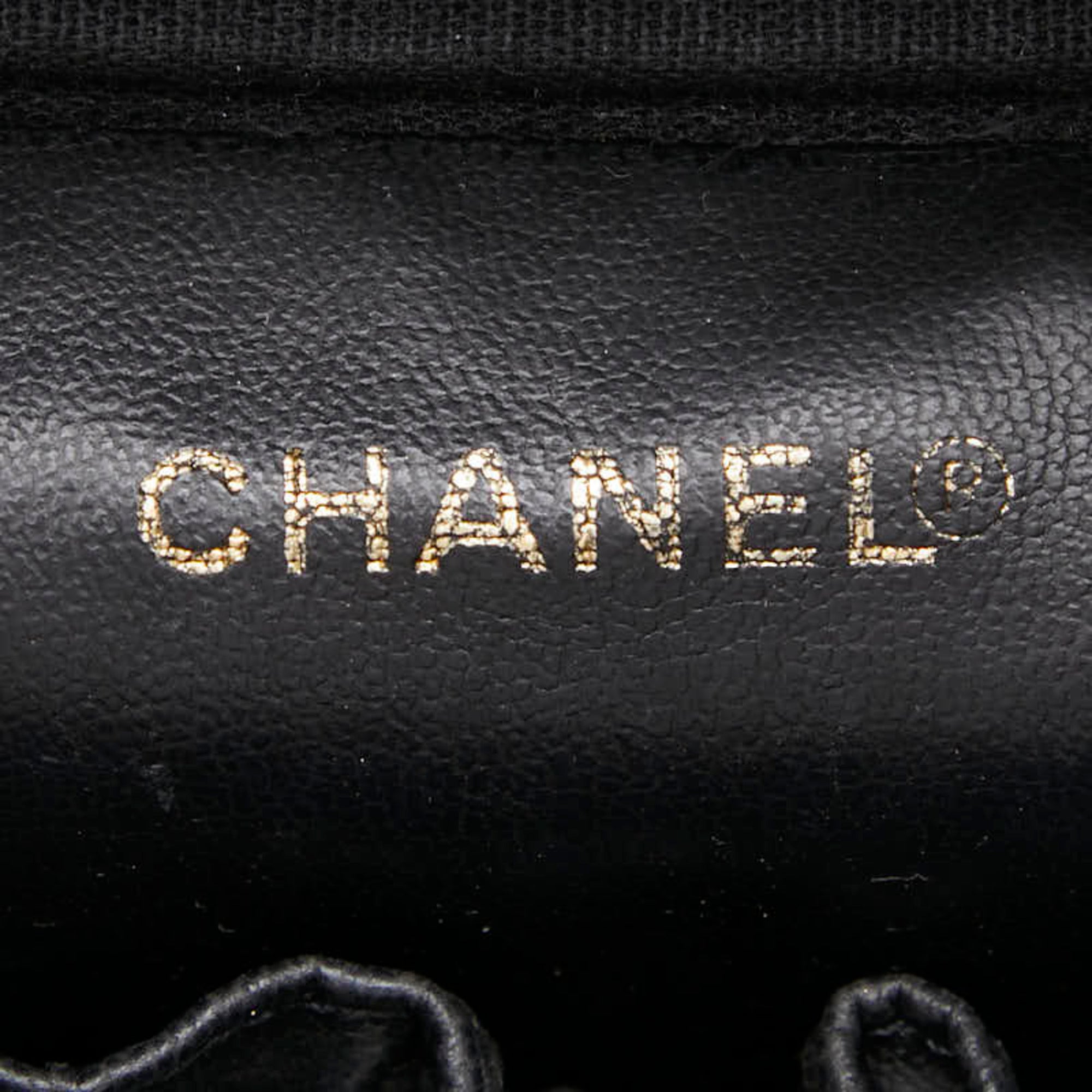 Chanel Black Grained Calfskin Handbag Vanity Bag (Pre-Owned)