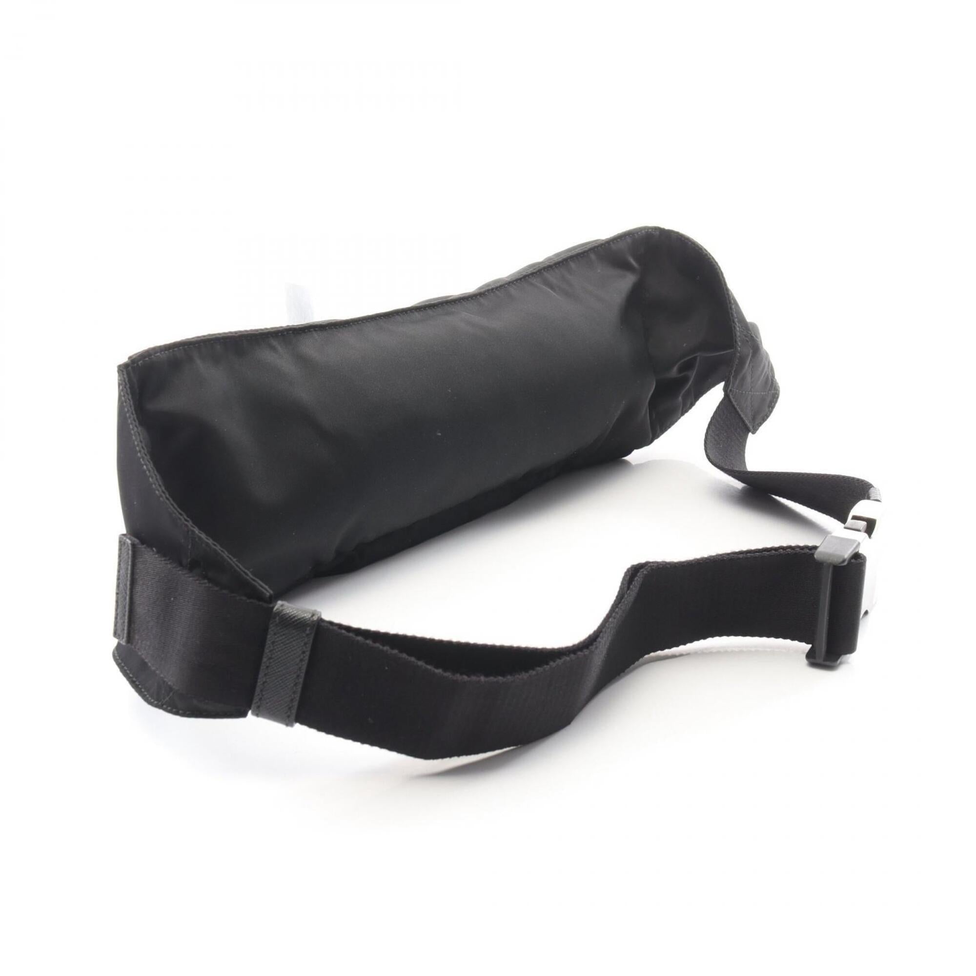 Prada Black Nylon Leather Fanny Pack Handbag (Pre-Owned)