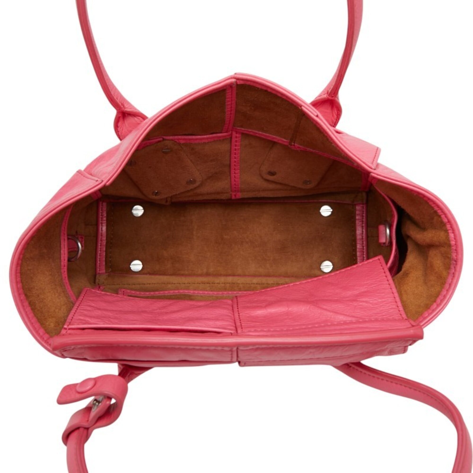 Bottega Veneta Pink Leather Handbag Shoulder Bag (Pre-Owned)