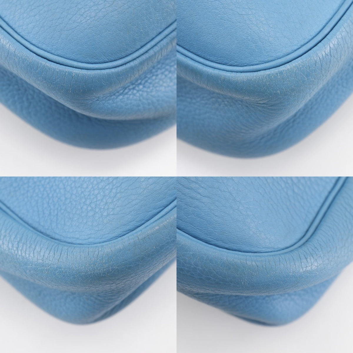Hermes Trim Blue Natural Toile H Shoulder Bag (Pre-Owned)