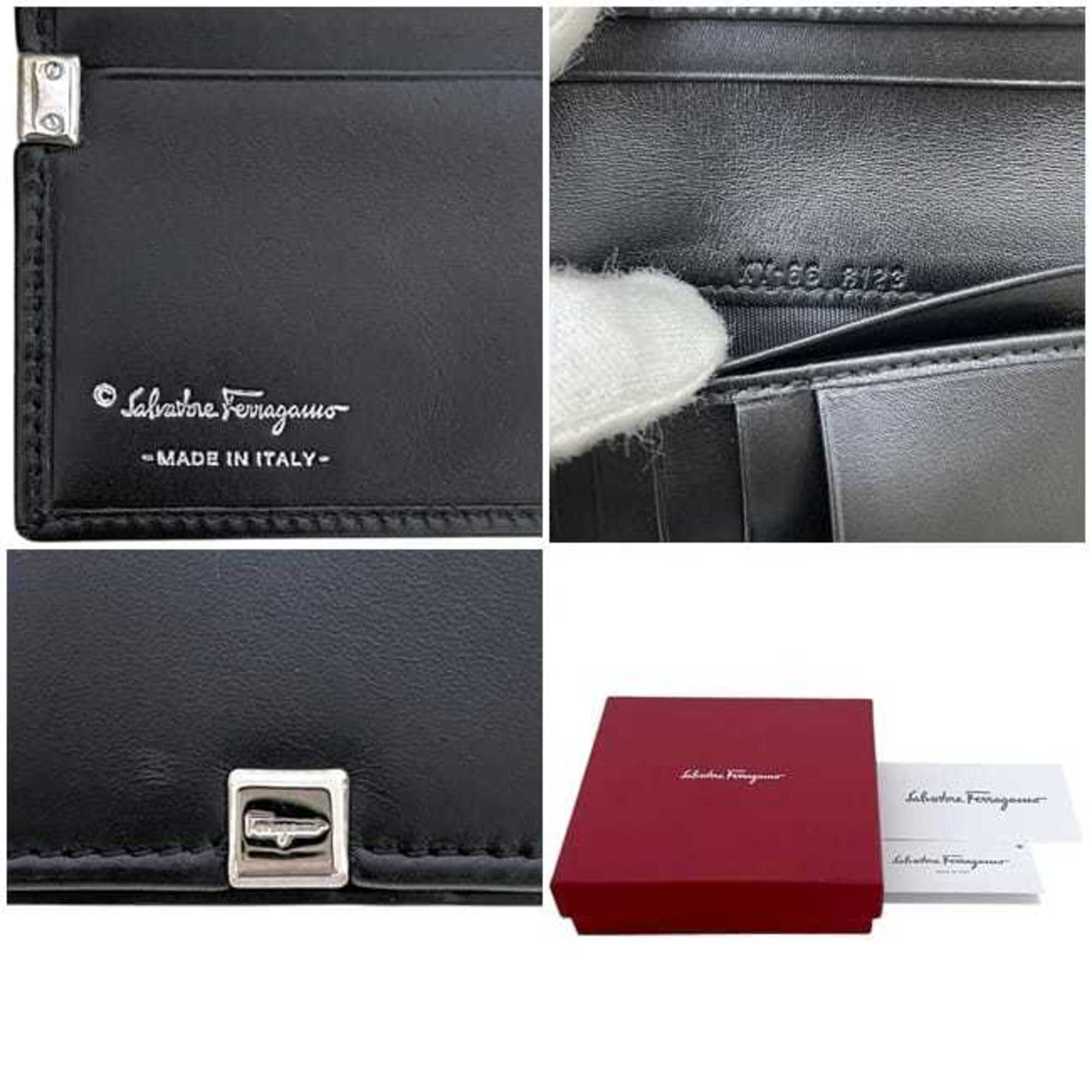 Salvatore Ferragamo Black Leather Wallet (Bi-Fold) (Pre-Owned)