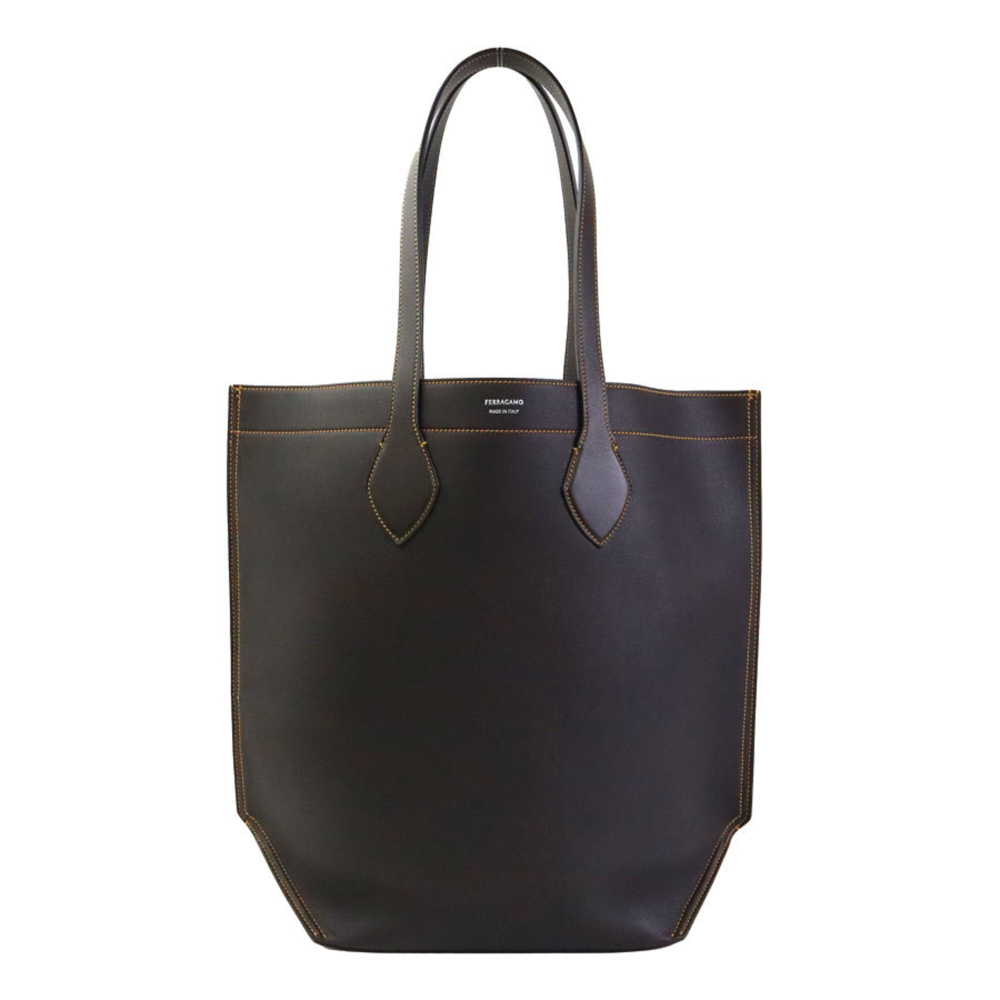 Salvatore Ferragamo Brown Leather Handbag (Pre-Owned)