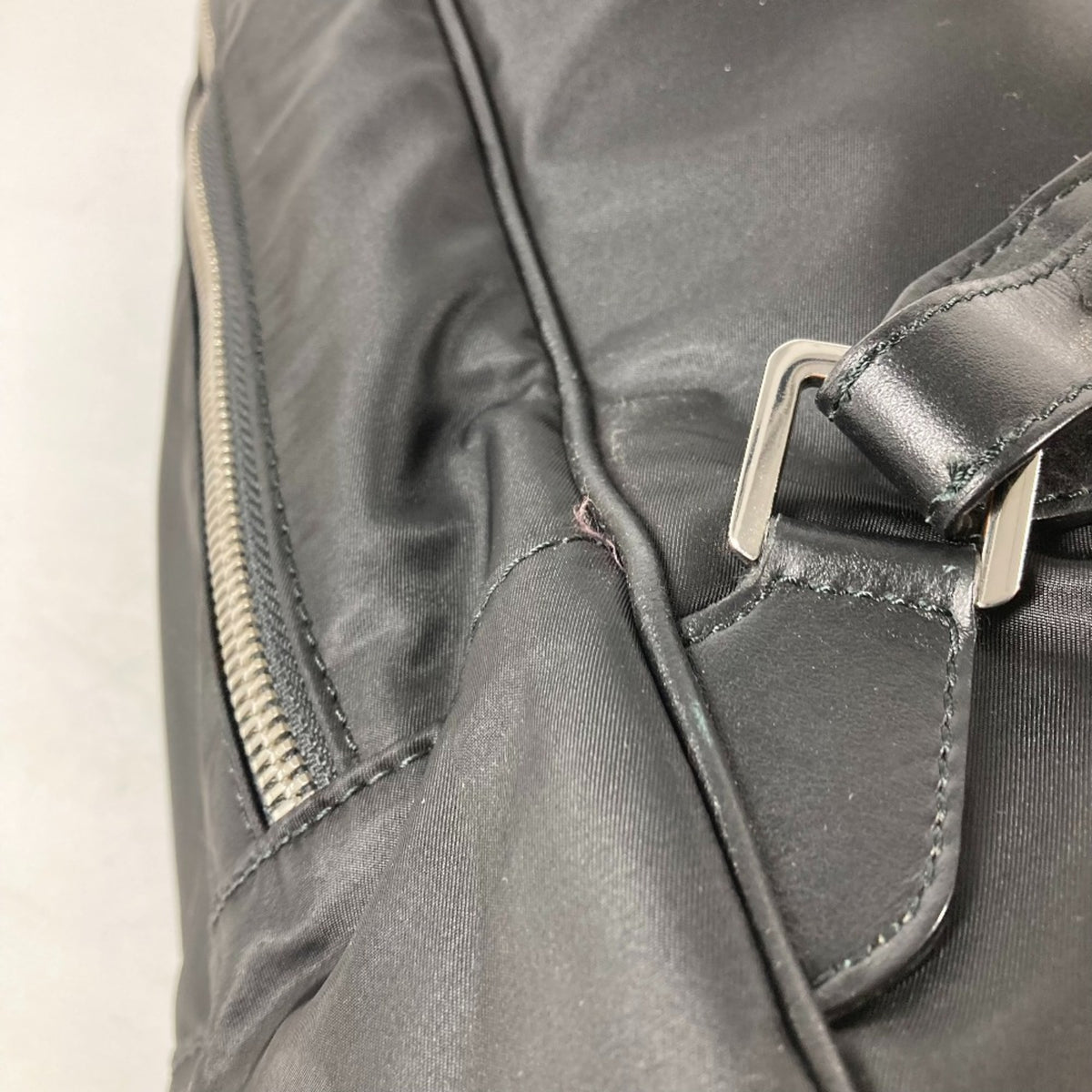 Versace Black Nylon Leather Backpack Handbag (Pre-Owned)