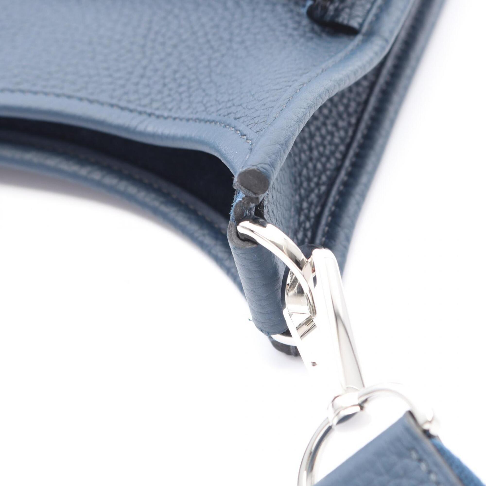 Hermes Navy Taurillon Clemence Leather Leather Handbag Shoulder Bag (Pre-Owned)