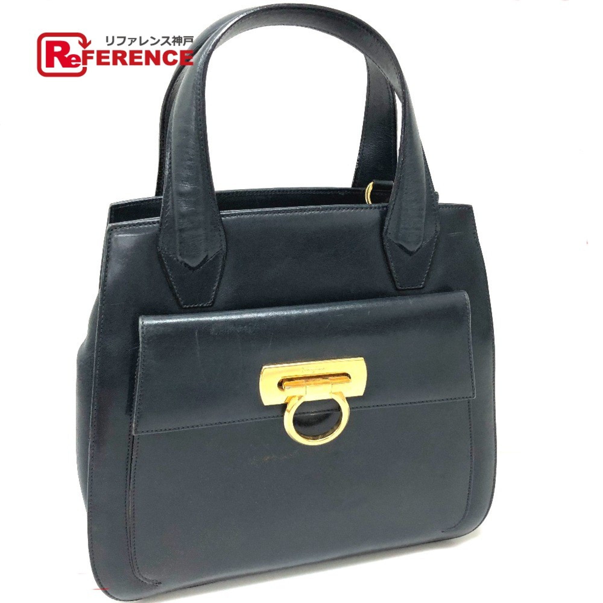 Salvatore Ferragamo Navy Leather Handbag (Pre-Owned)