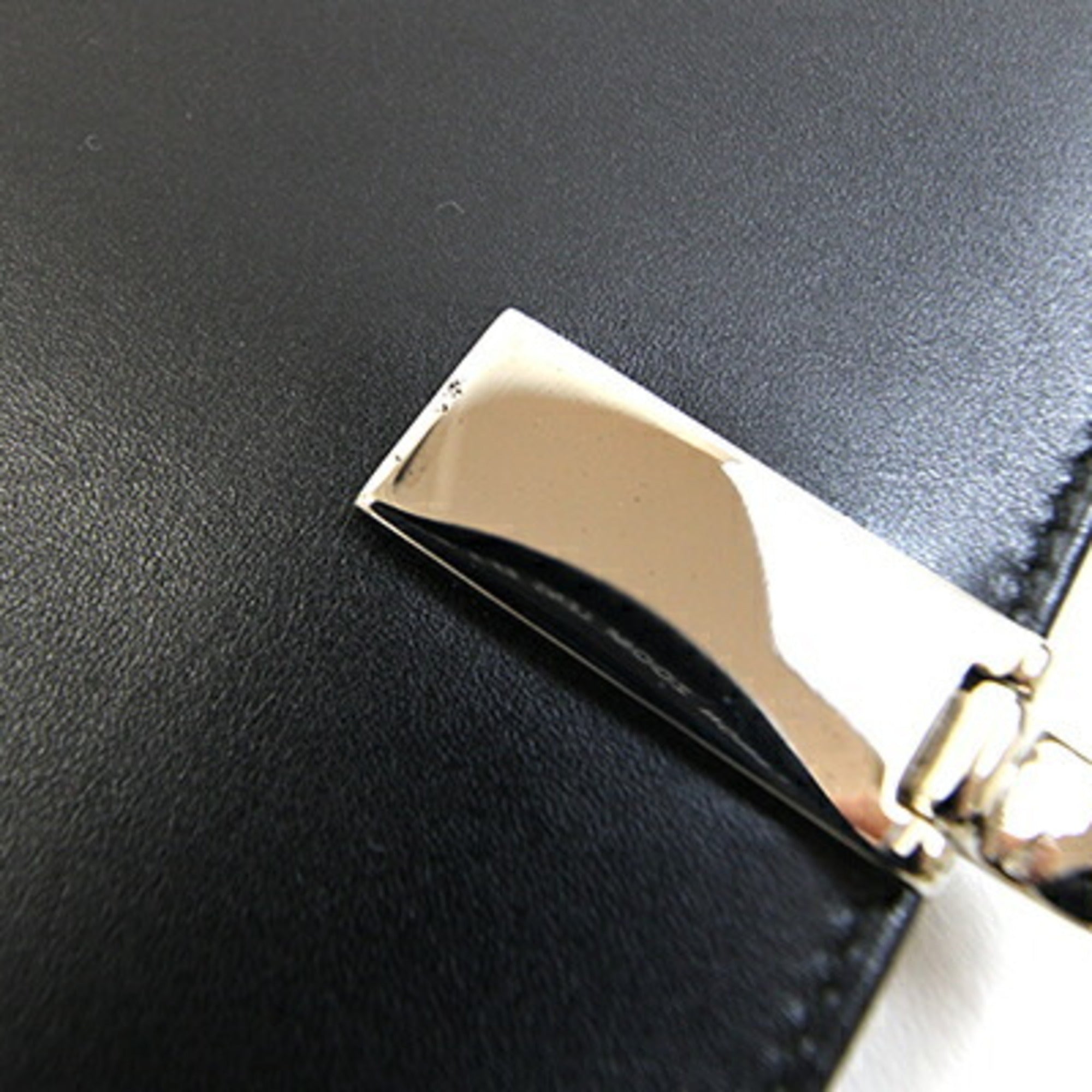 Bvlgari Black Leather Long Bill Wallet (Bi-Fold) (Pre-Owned)