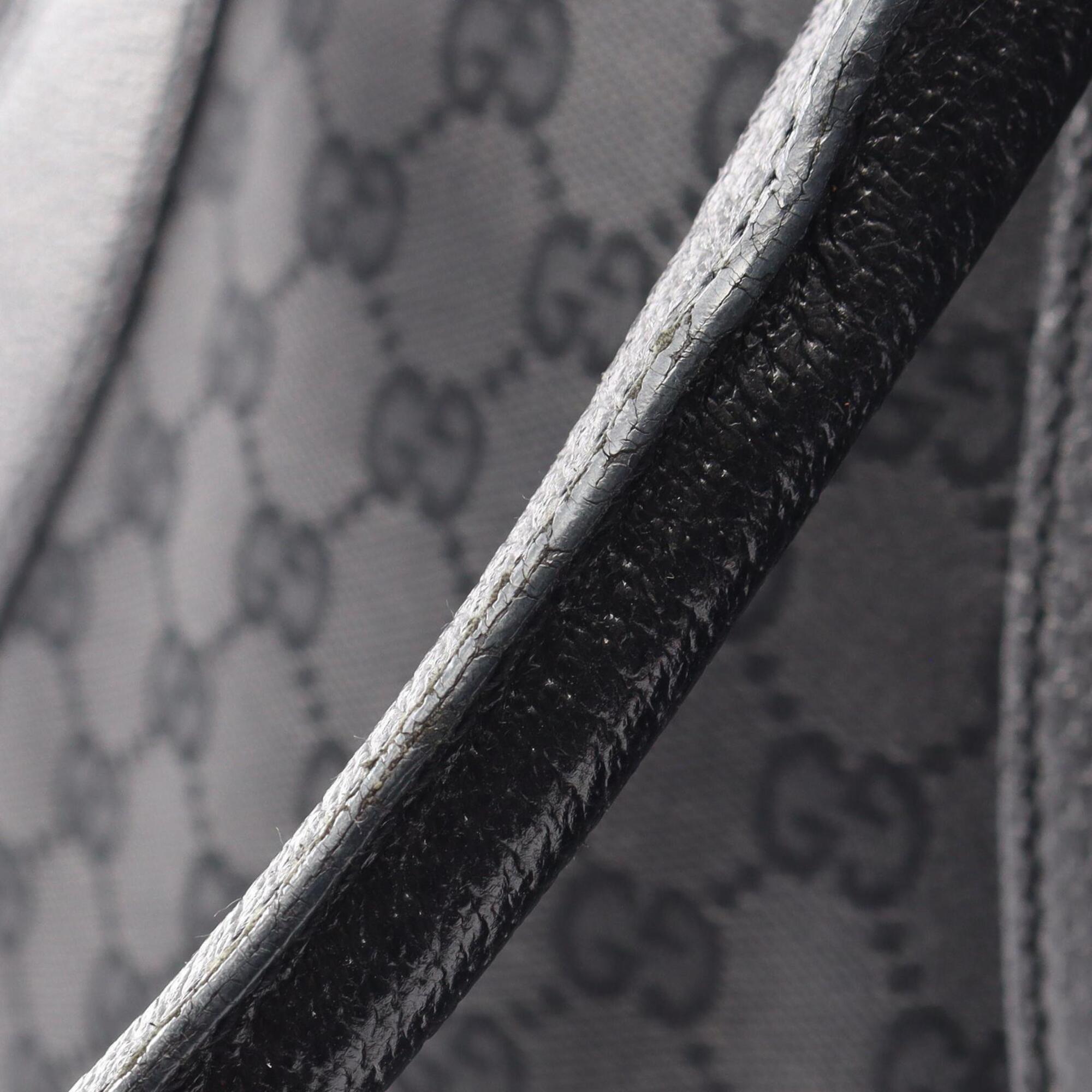 Gucci Black Canvas Leather Handbag (Pre-Owned)