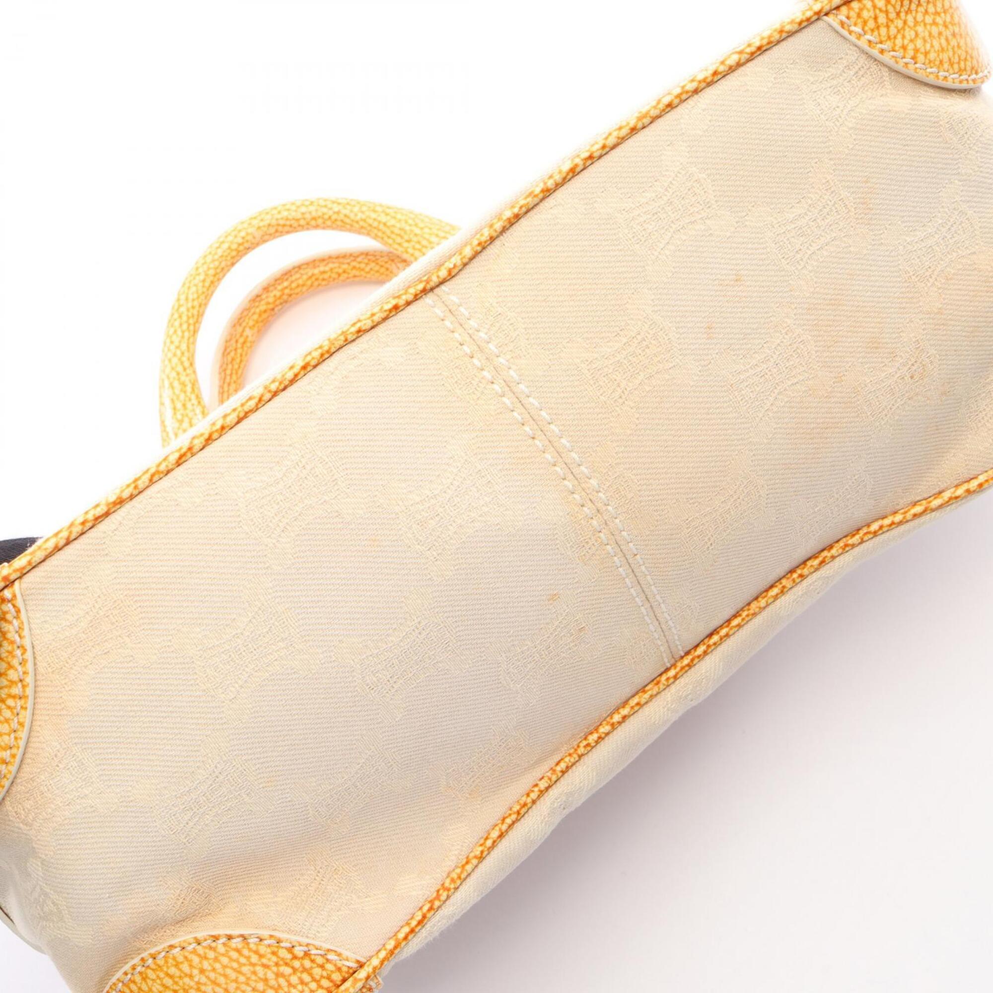 Celine Beige Brown Canvas Leather Handbag (Pre-Owned)