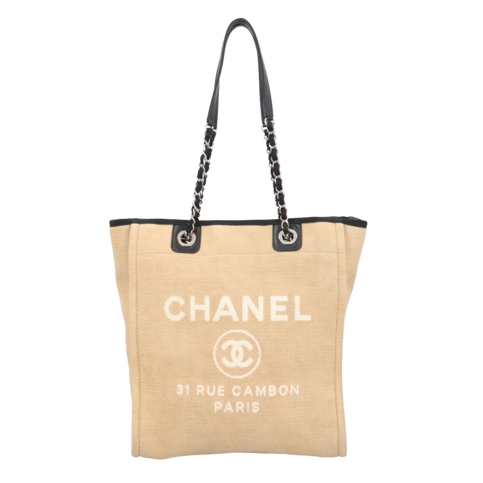 Chanel Beige Canvas Tote Bag (Pre-Owned)