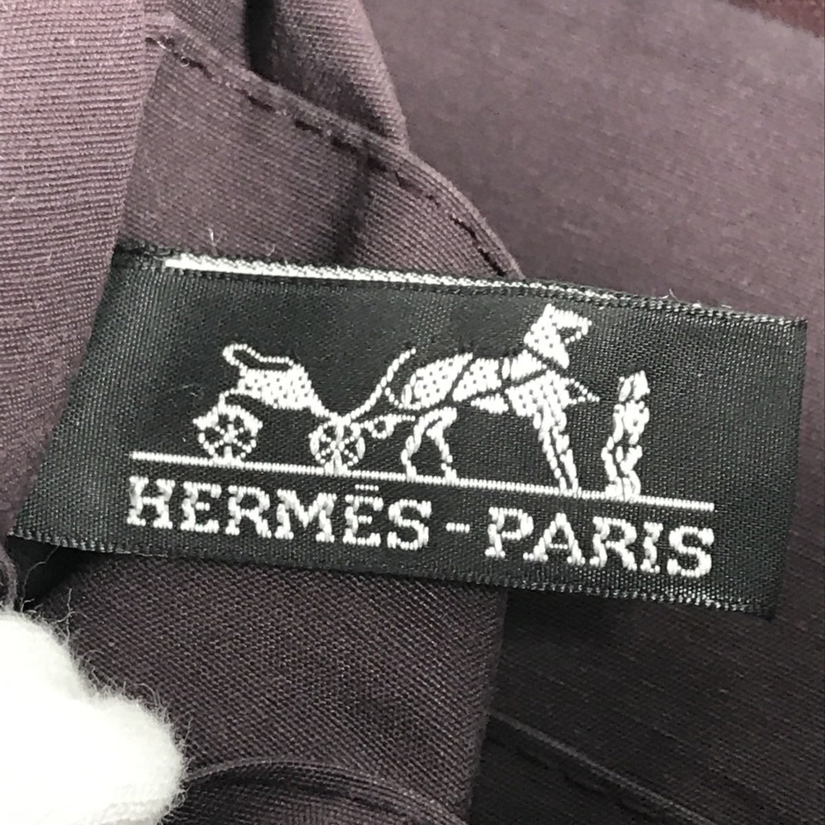 Hermes Red Color Wine Cotton Clutch Bag Pouch (Pre-Owned)