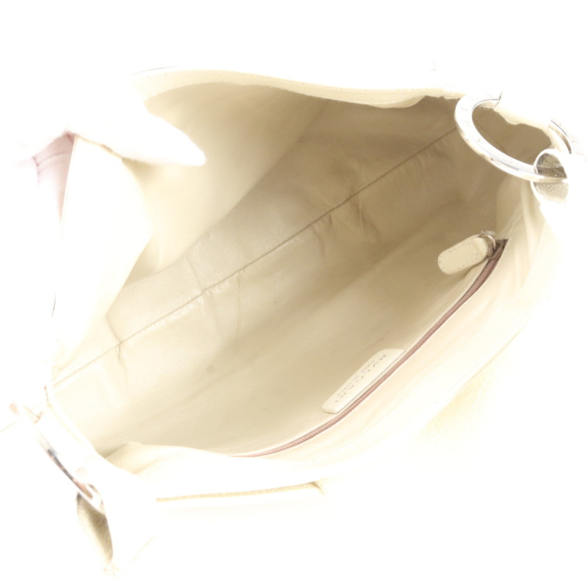Bvlgari Ivory Leather Handbag Shoulder Bag (Pre-Owned)