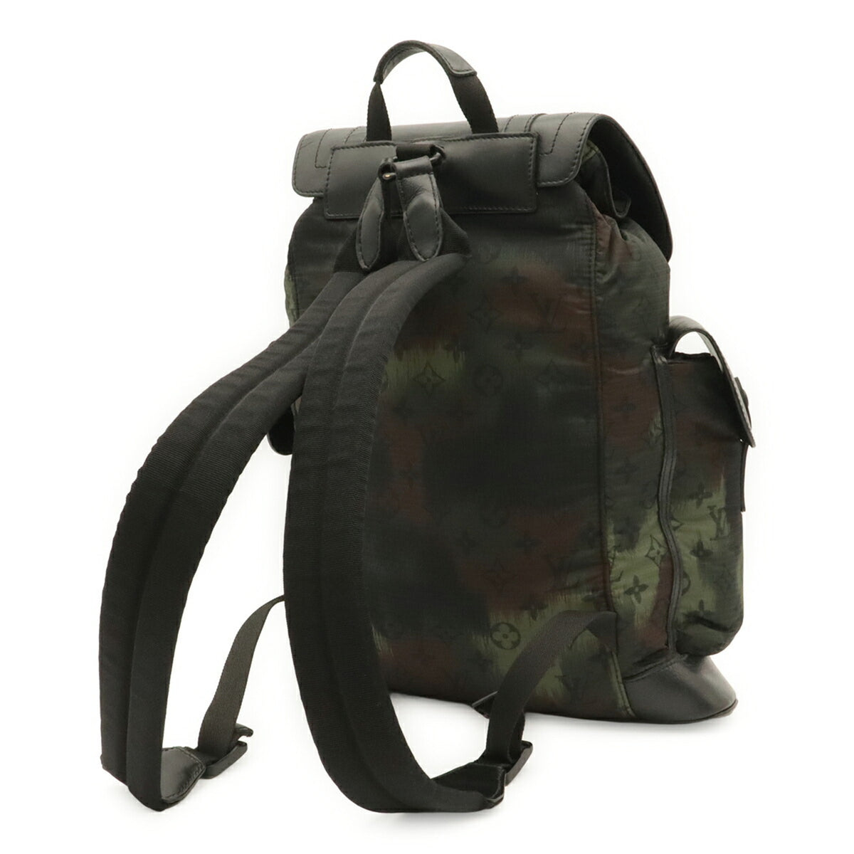 Louis Vuitton Black Green Multi-Color Nylon Leather Backpack (Pre-Owned)