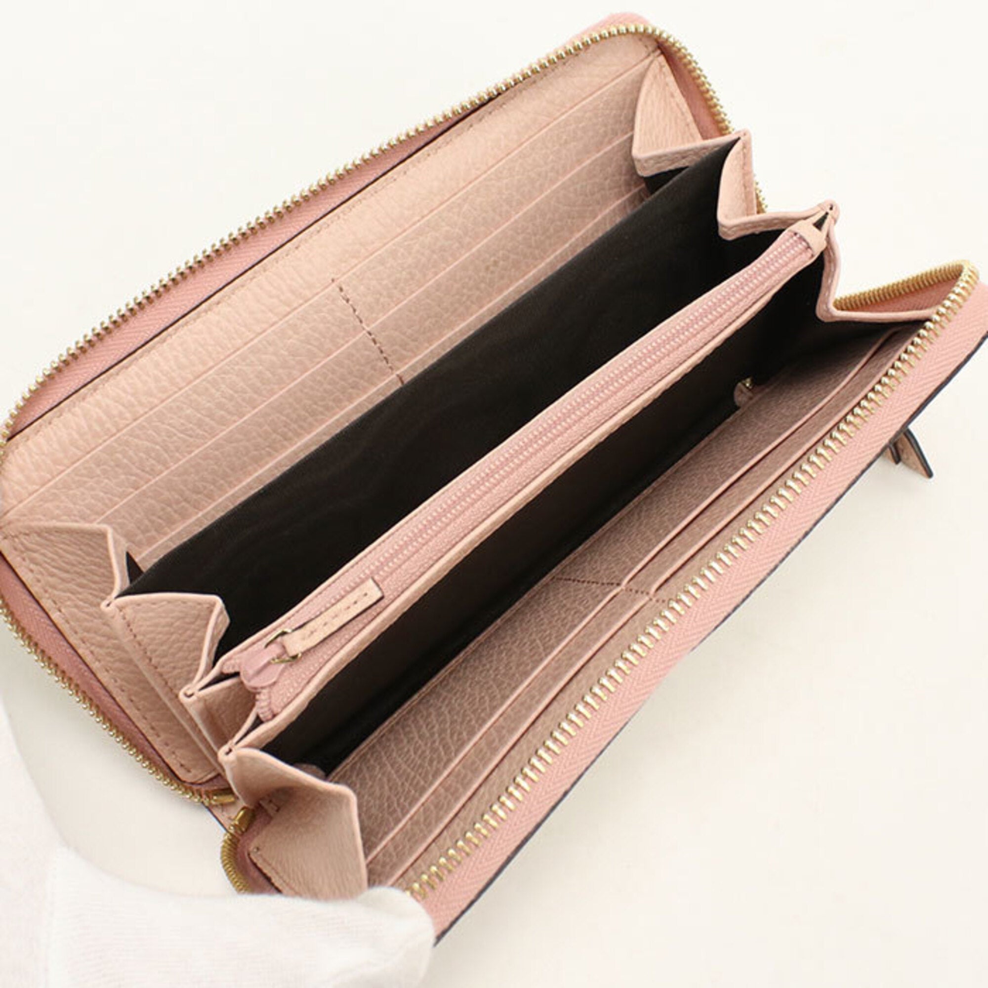 Gucci Pink Leather Pvc Long Wallet (Bi-Fold) (Pre-Owned)
