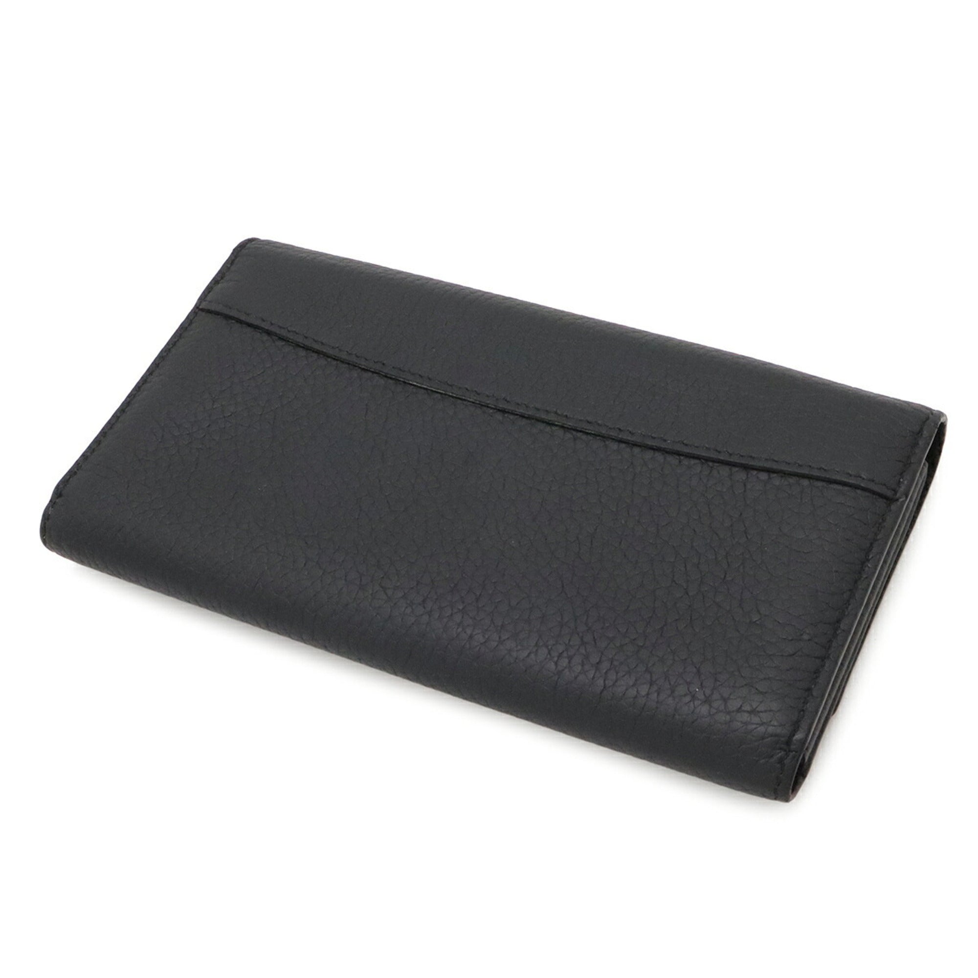 Louis Vuitton Black Noir Leather Long Wallet (Bi-Fold) (Pre-Owned)
