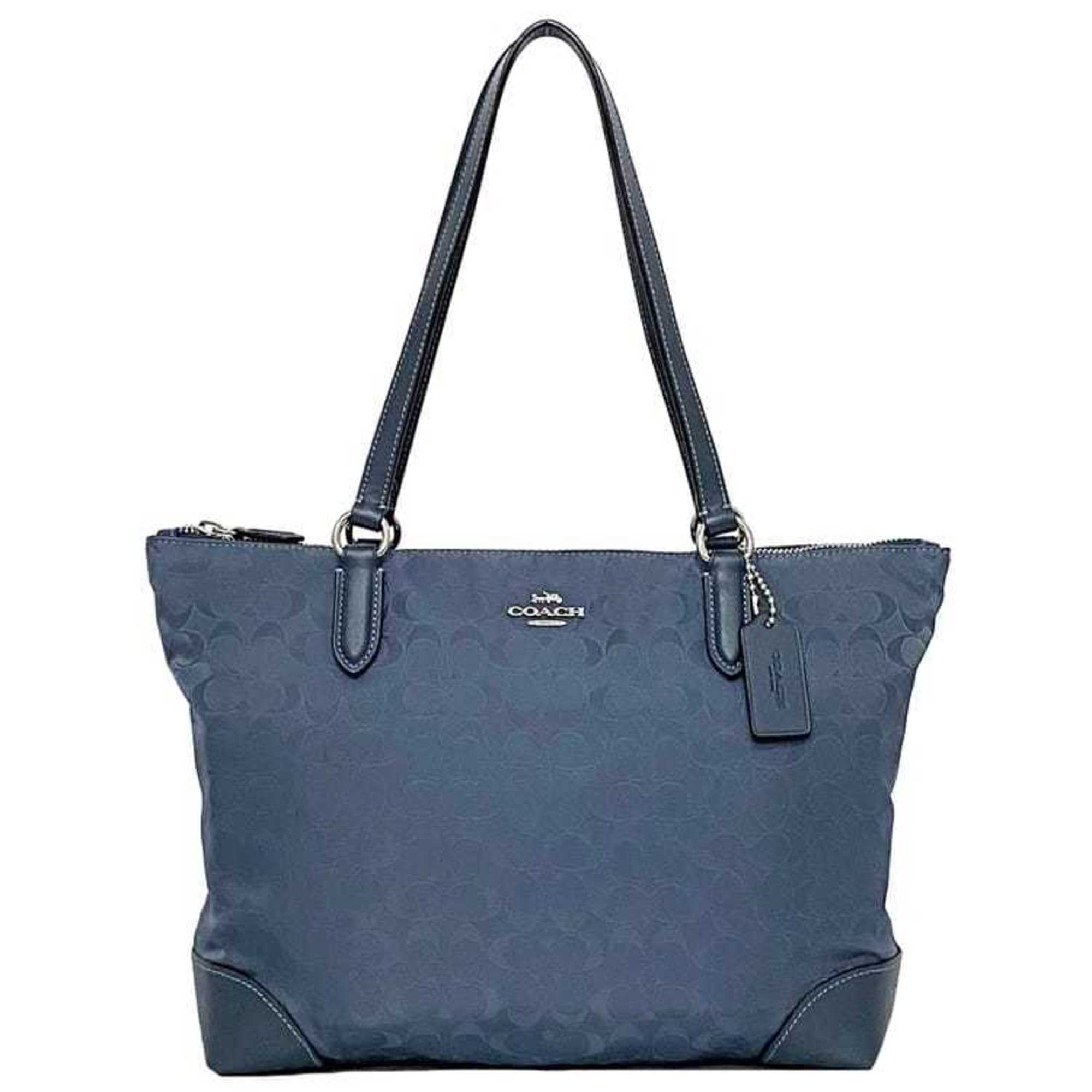 Coach Nylon Leather Tote Bag (Pre-Owned)