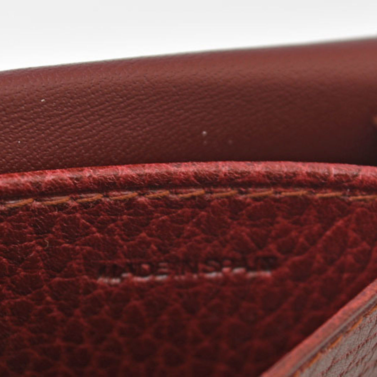 Cartier Bordeaux Leather Coin Purse/Coin Case (Pre-Owned)