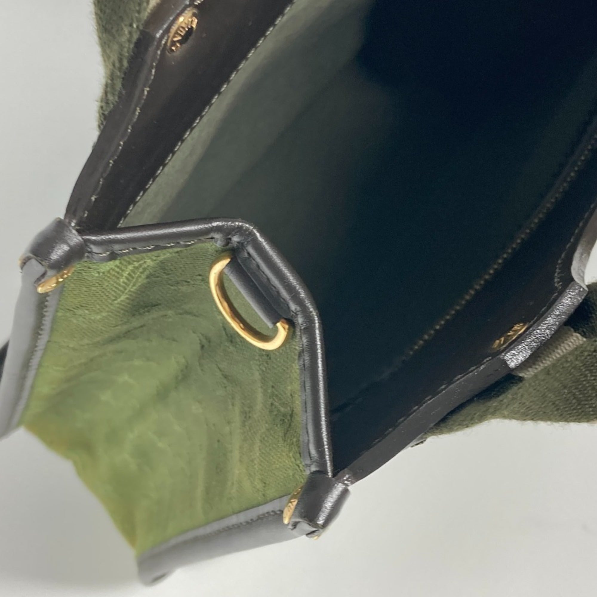 Louis Vuitton Khaki Monogram Mini Handbag Tote Bag (Pre-Owned)