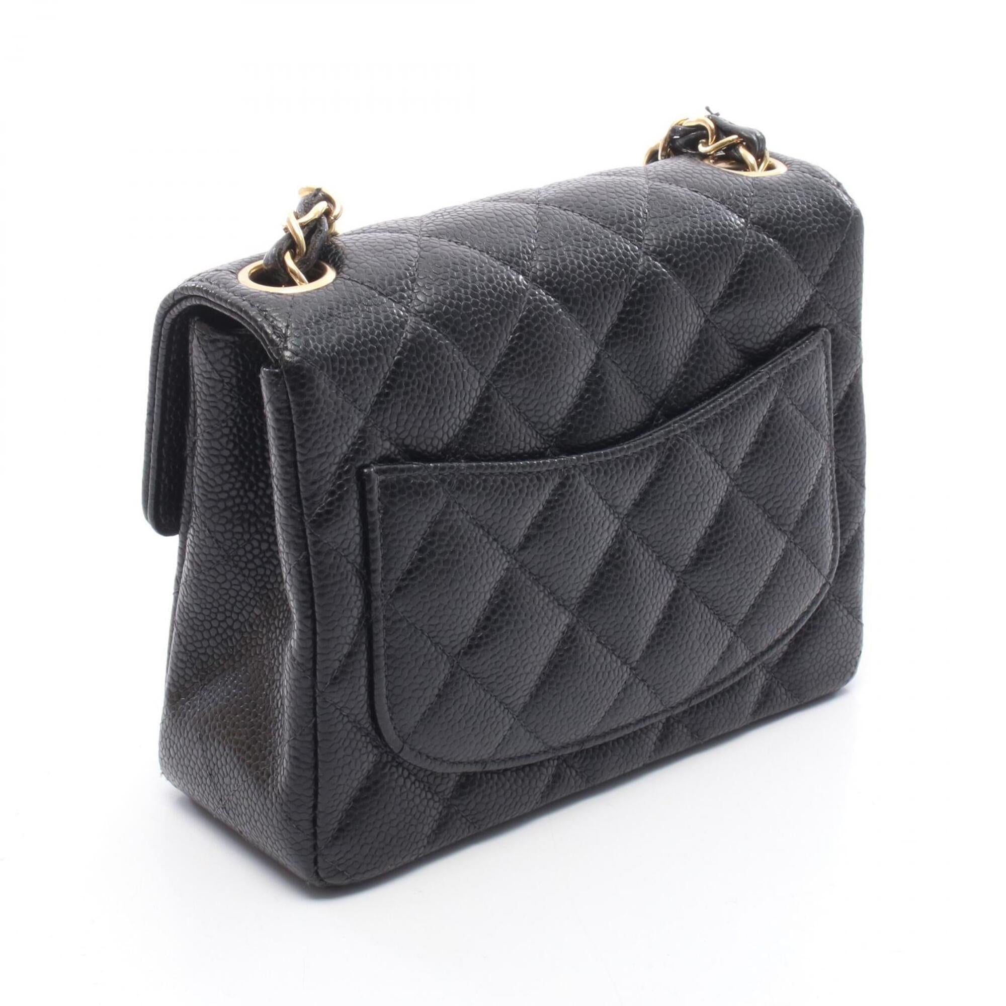 Chanel Black Grained Calfskin Handbag Shoulder Bag (Pre-Owned)