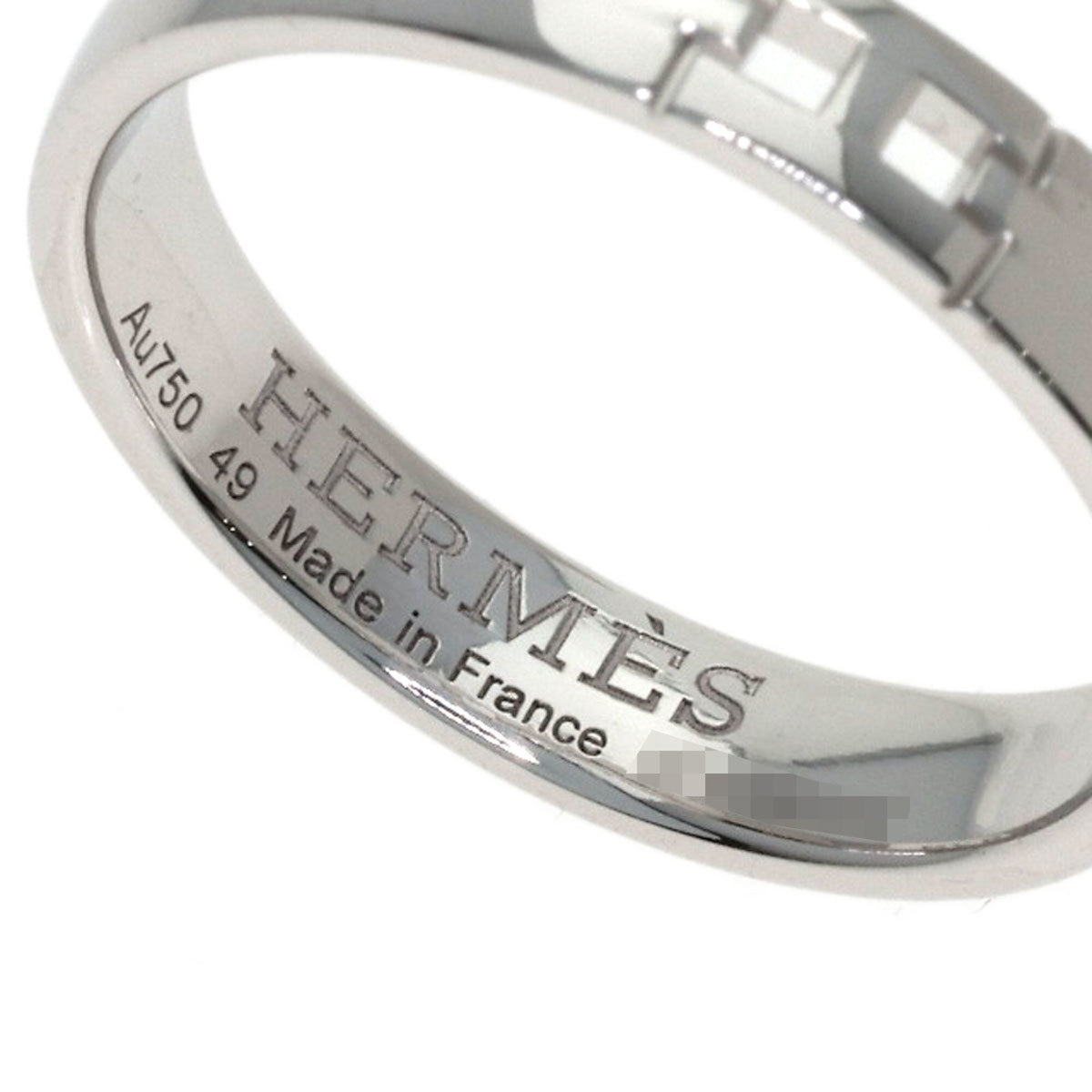 Hermes White Gold (18K) Band Ring (Pre-Owned)