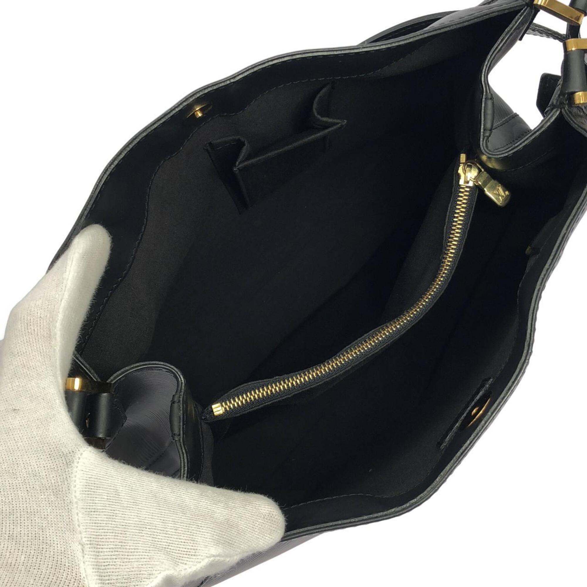 Louis Vuitton Black Leather Shoulder Bag (Pre-Owned)