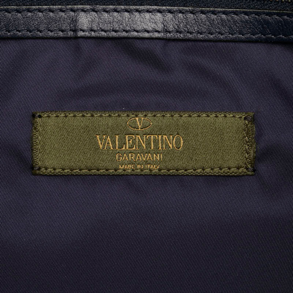 Valentino Blue Camouflage Navy Nylon Leather Shoulder Bag Tote Bag (Pre-Owned)