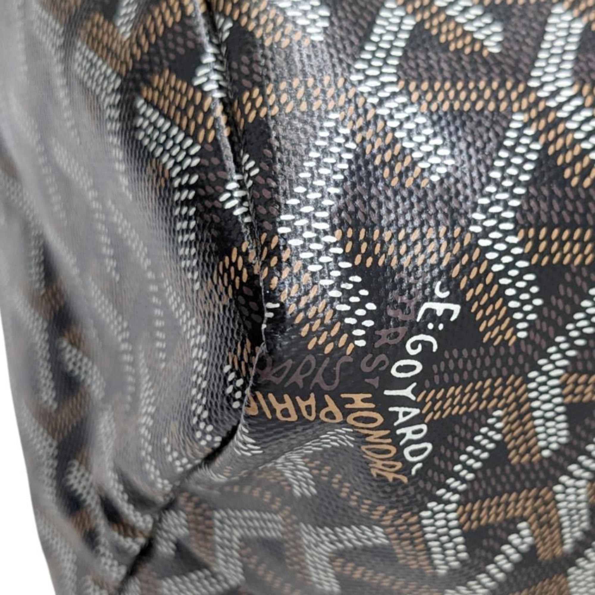 Goyard Black Brown White Coated Canvas Leather Tote Bag (Pre-Owned)