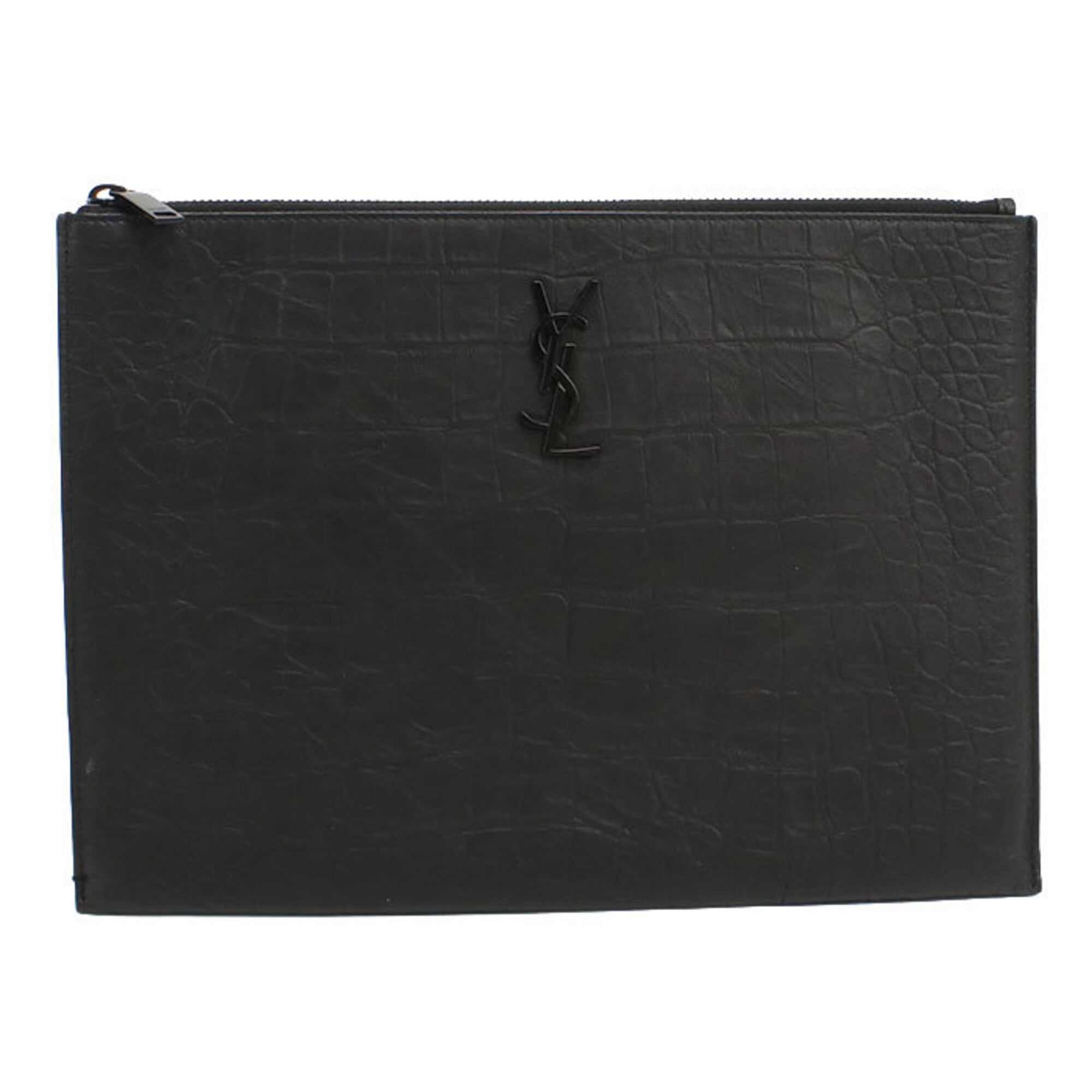 Saint Laurent Black Leather Clutch Bag (Pre-Owned)