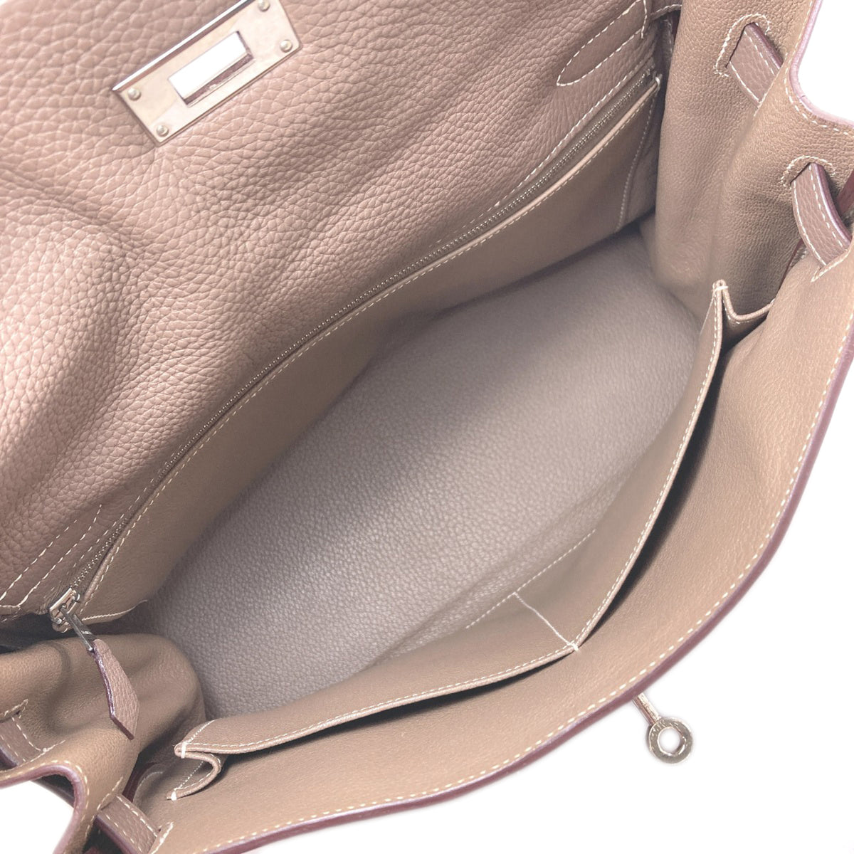 Hermes Etoupe Gray Togo Leather Handbag (Pre-Owned)
