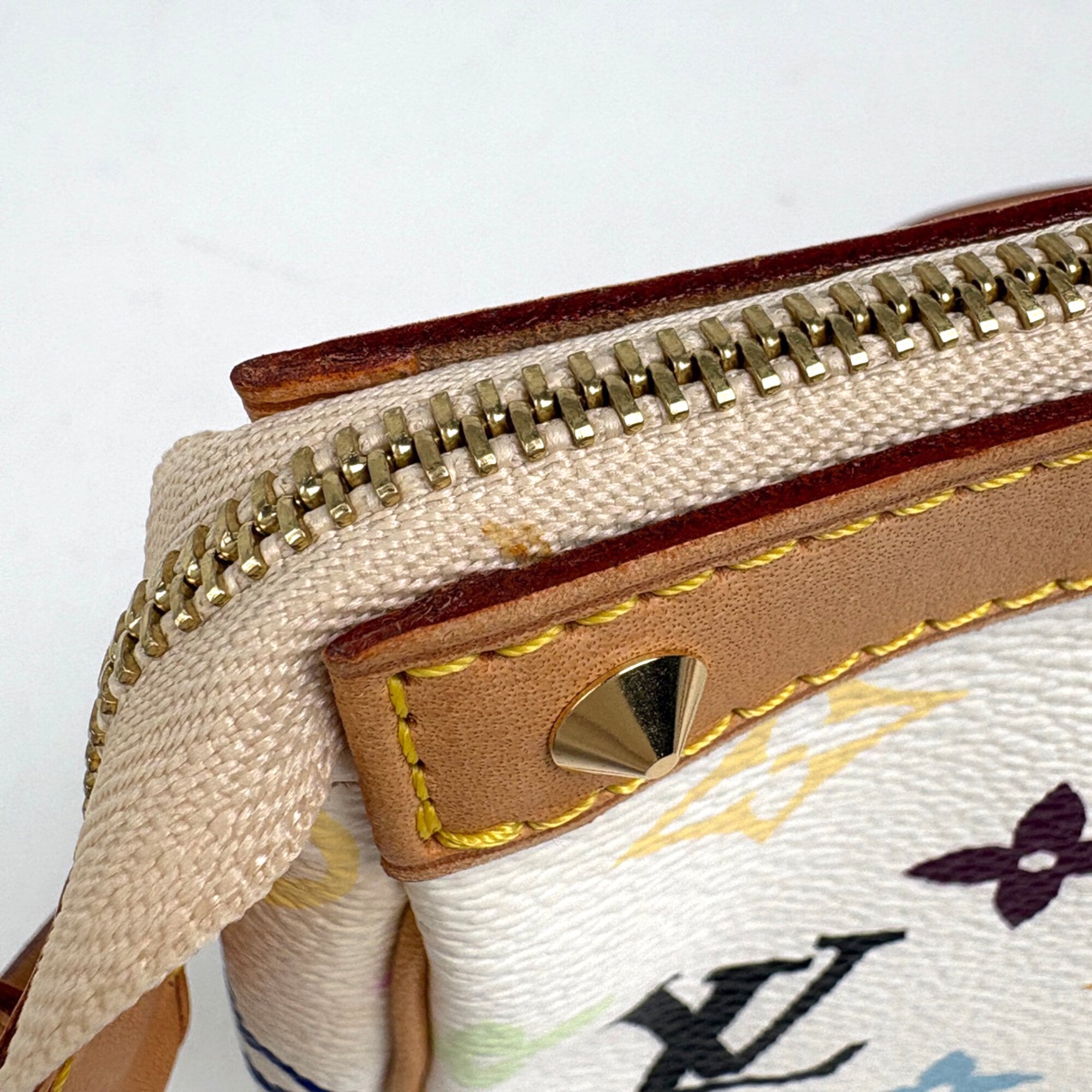Louis Vuitton Blanc White Monogram Multicolore Pochette Pouch Shoulder Bag (Pre-Owned)