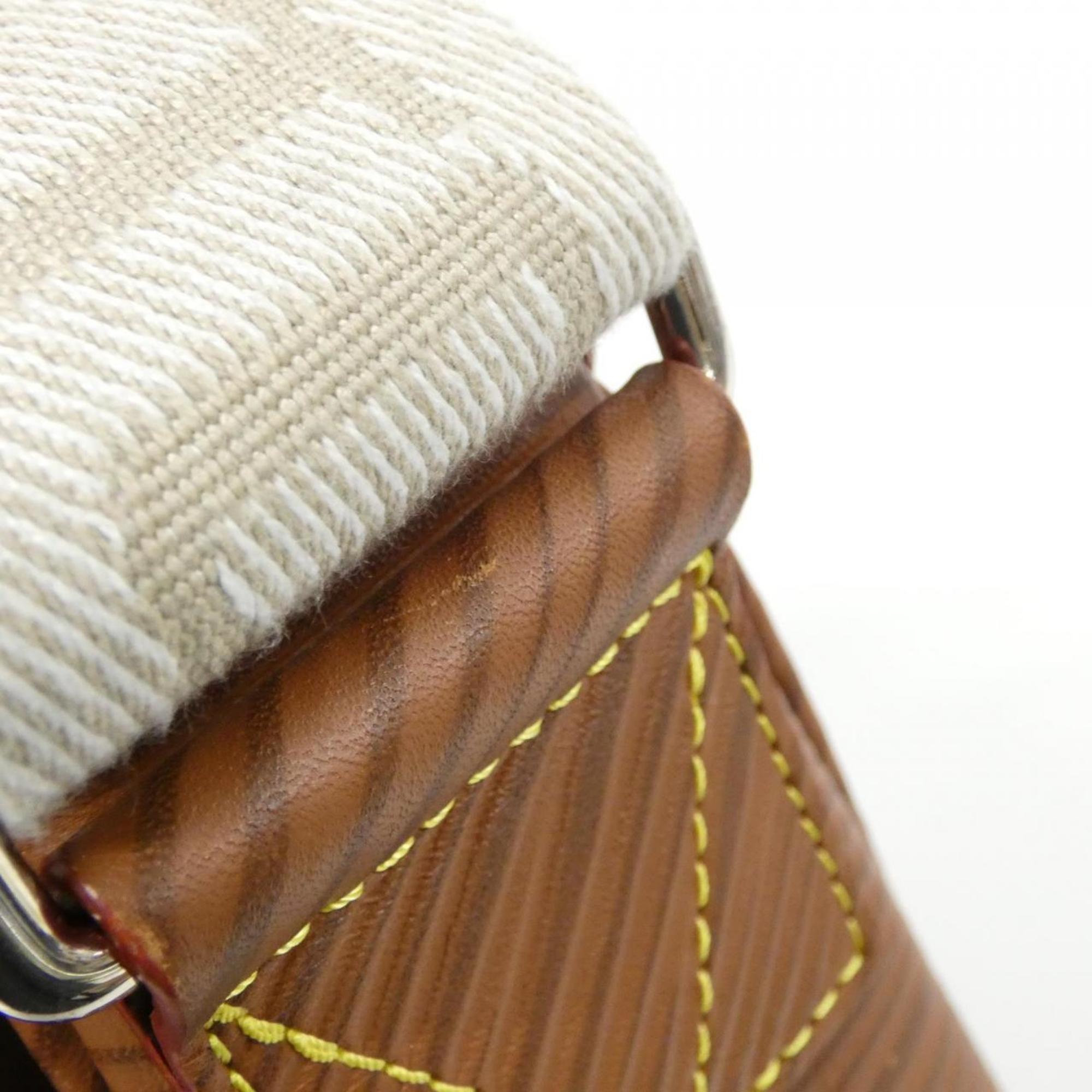Louis Vuitton Beige Brown Cognac Leather Messenger Bag Shoulder Bag (Pre-Owned)