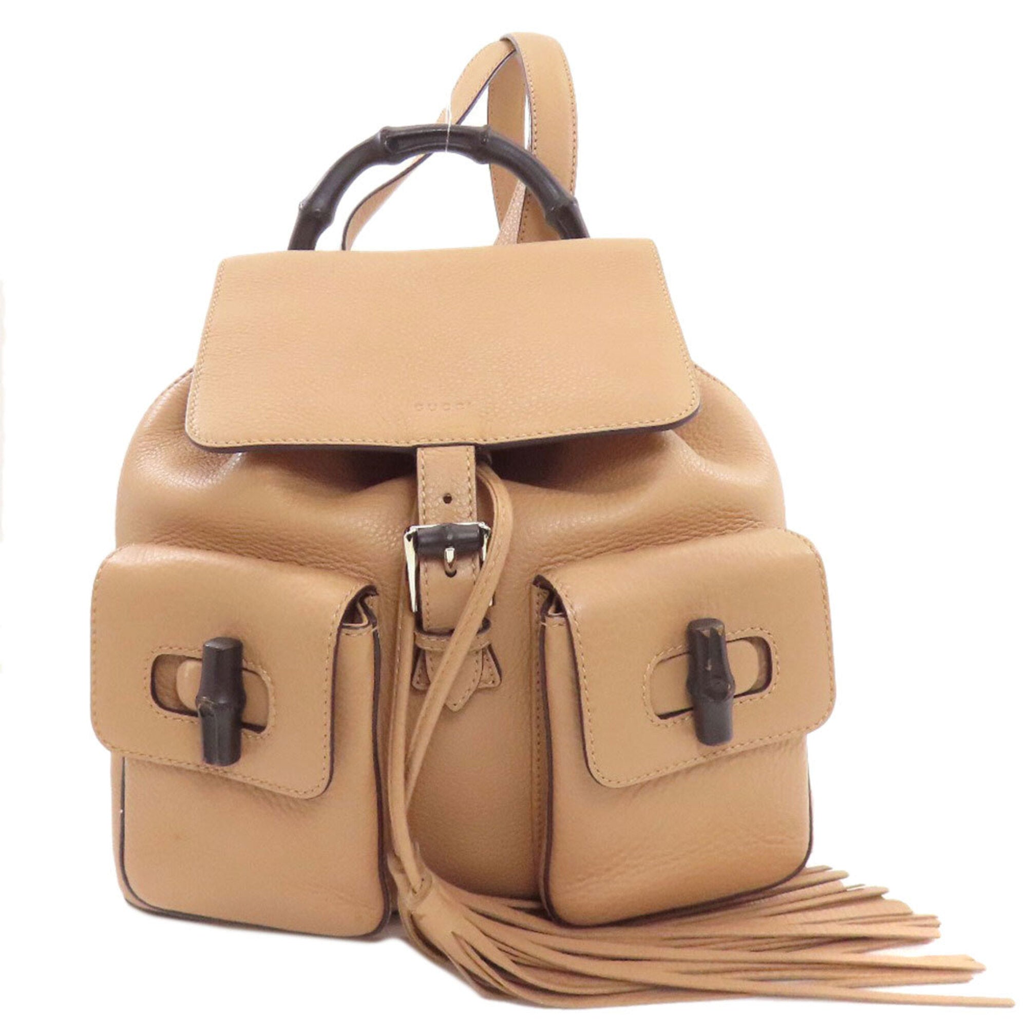 Gucci Beige Leather Backpack (Pre-Owned)