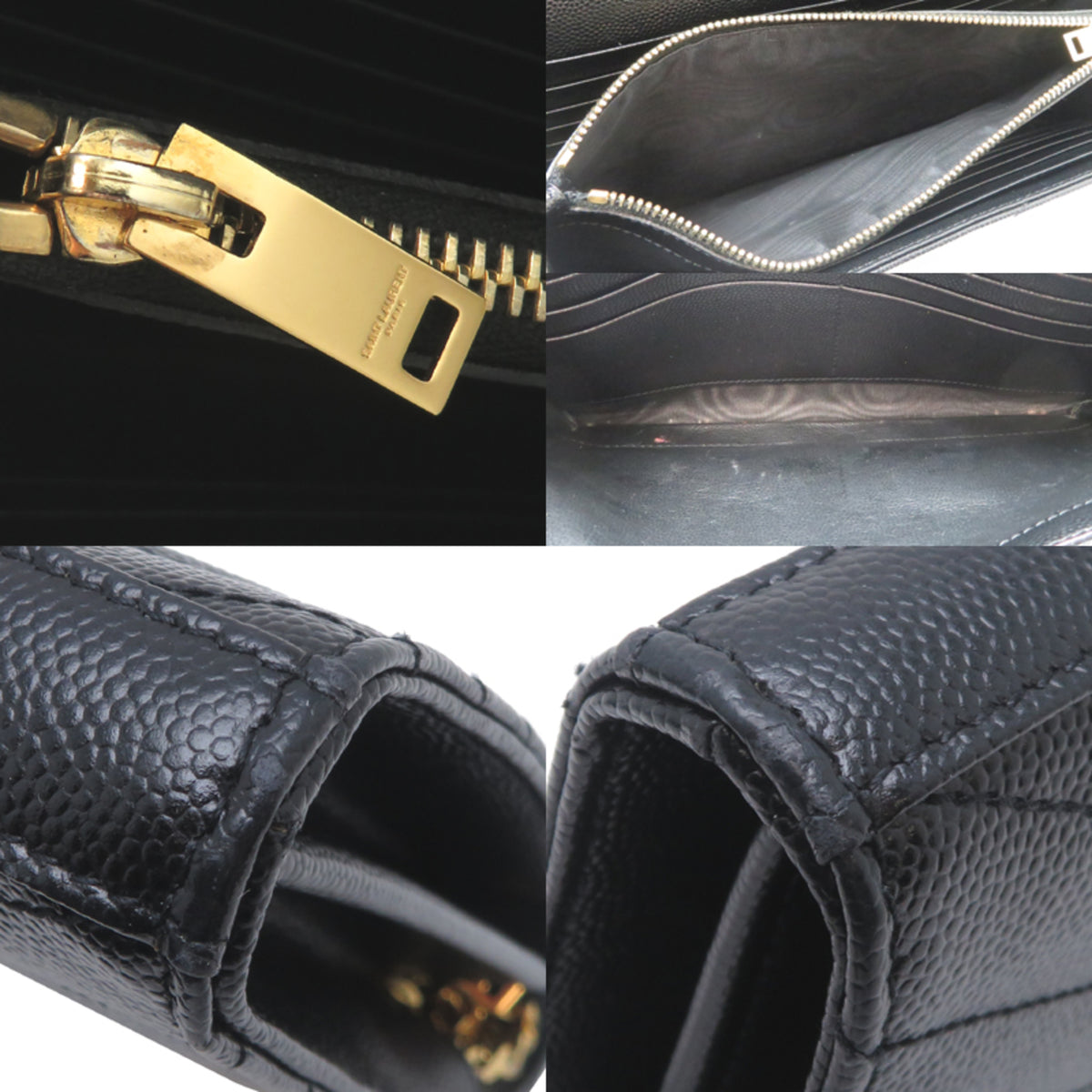 Saint Laurent Black Leather Chain/Shoulder Wallet (Pre-Owned)
