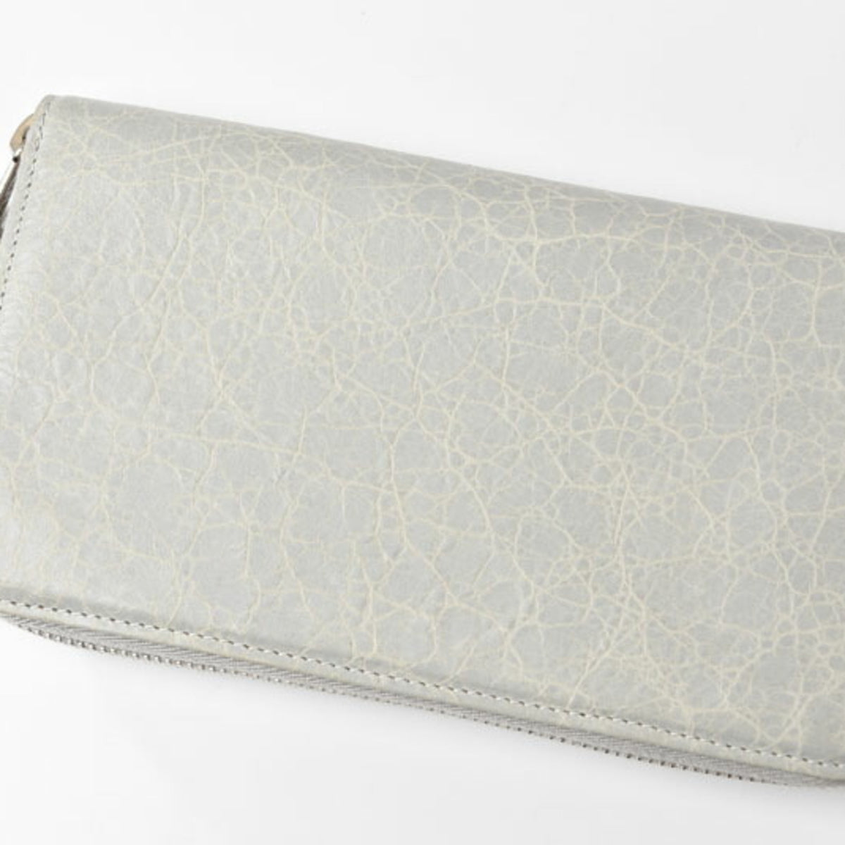 Balenciaga Light Gray Leather Long Wallet (Bi-Fold) (Pre-Owned)