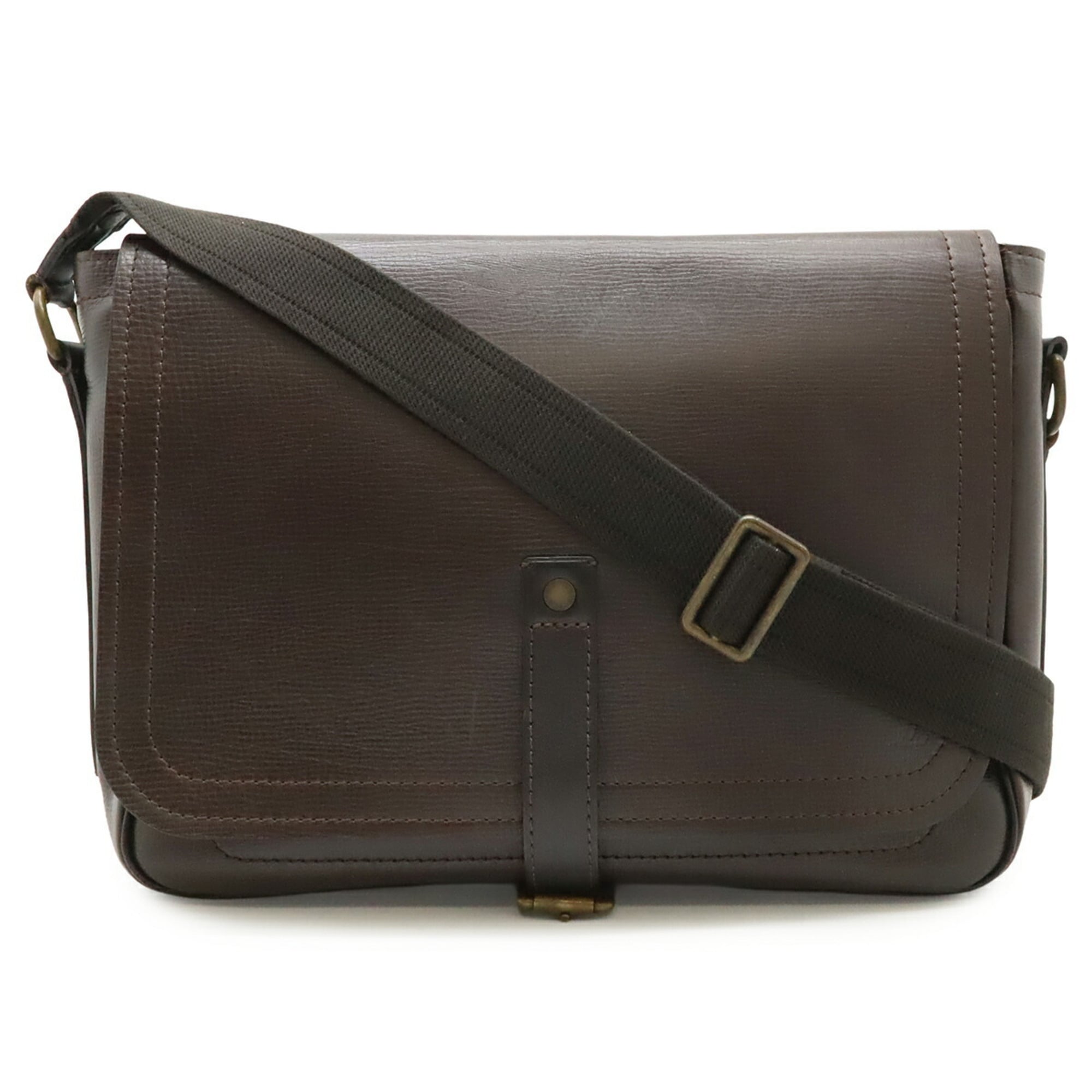 Louis Vuitton Coffee Leather Messenger Bag Shoulder Bag (Pre-Owned)
