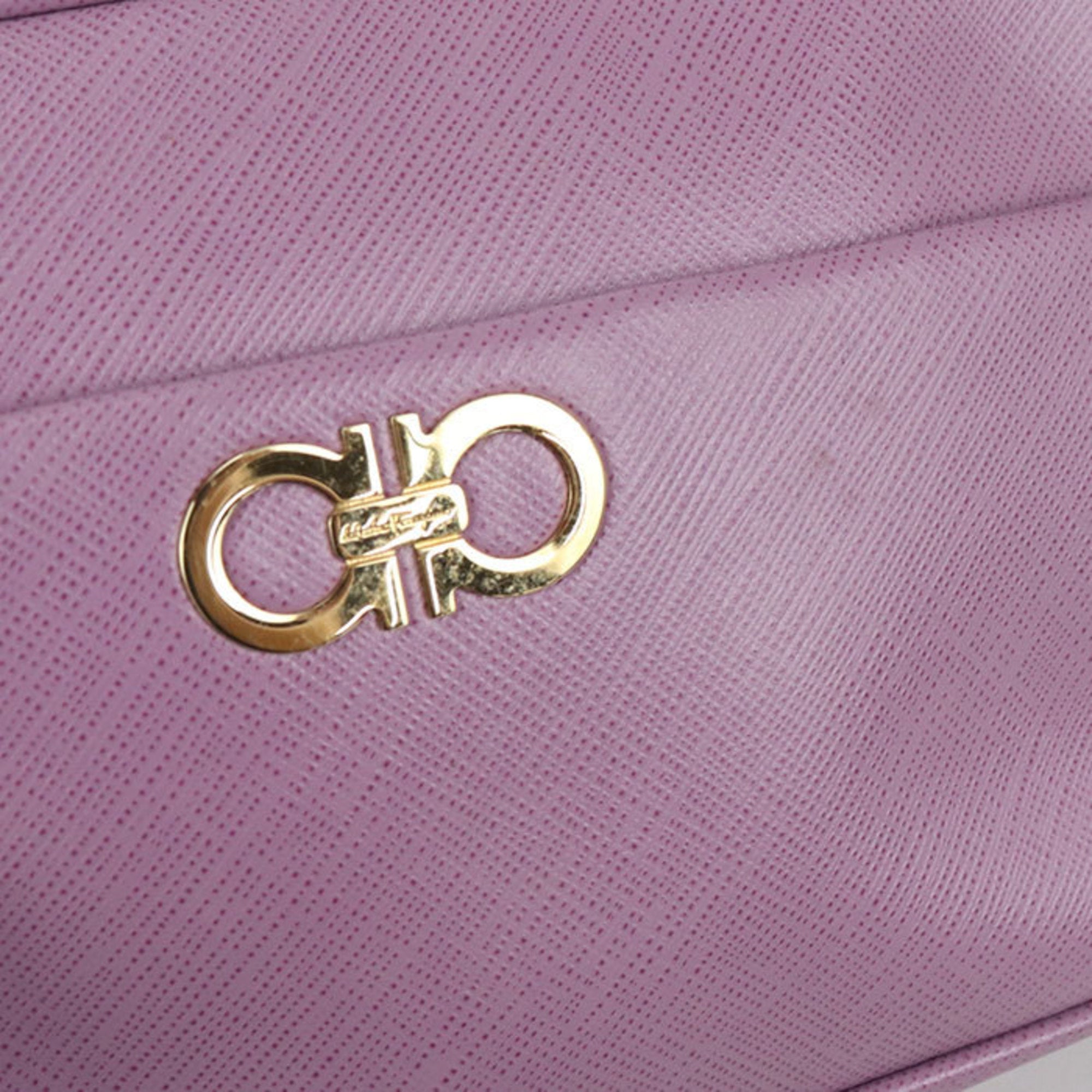 Salvatore Ferragamo Purple Leather Shoulder Bag (Pre-Owned)