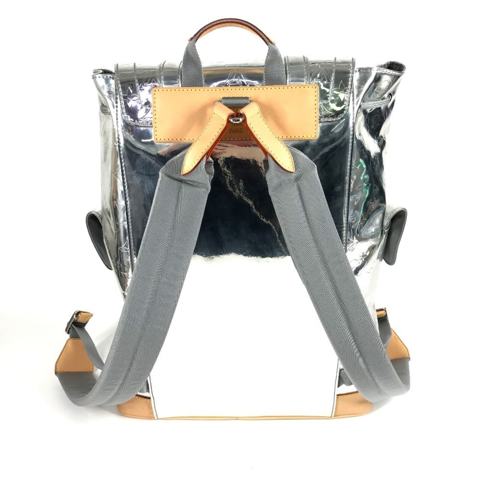 Louis Vuitton Silver Leather Backpack (Pre-Owned)