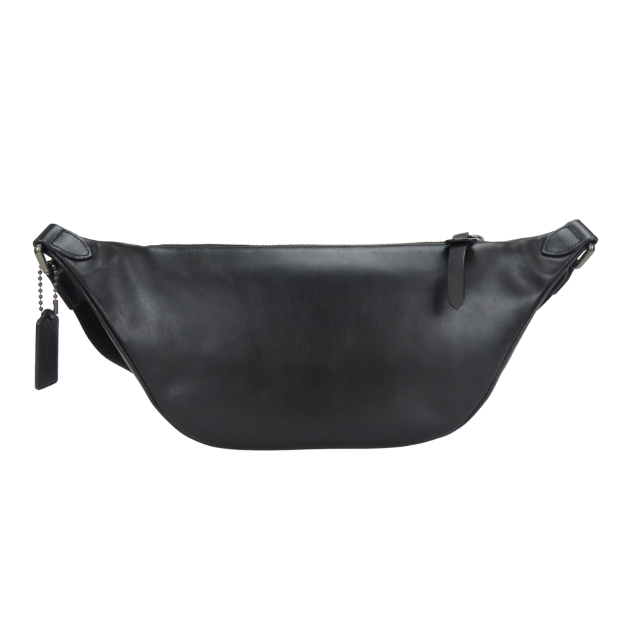Coach Signature Black Gray Pvc Leather Fanny Pack Sling Bag (Pre-Owned)