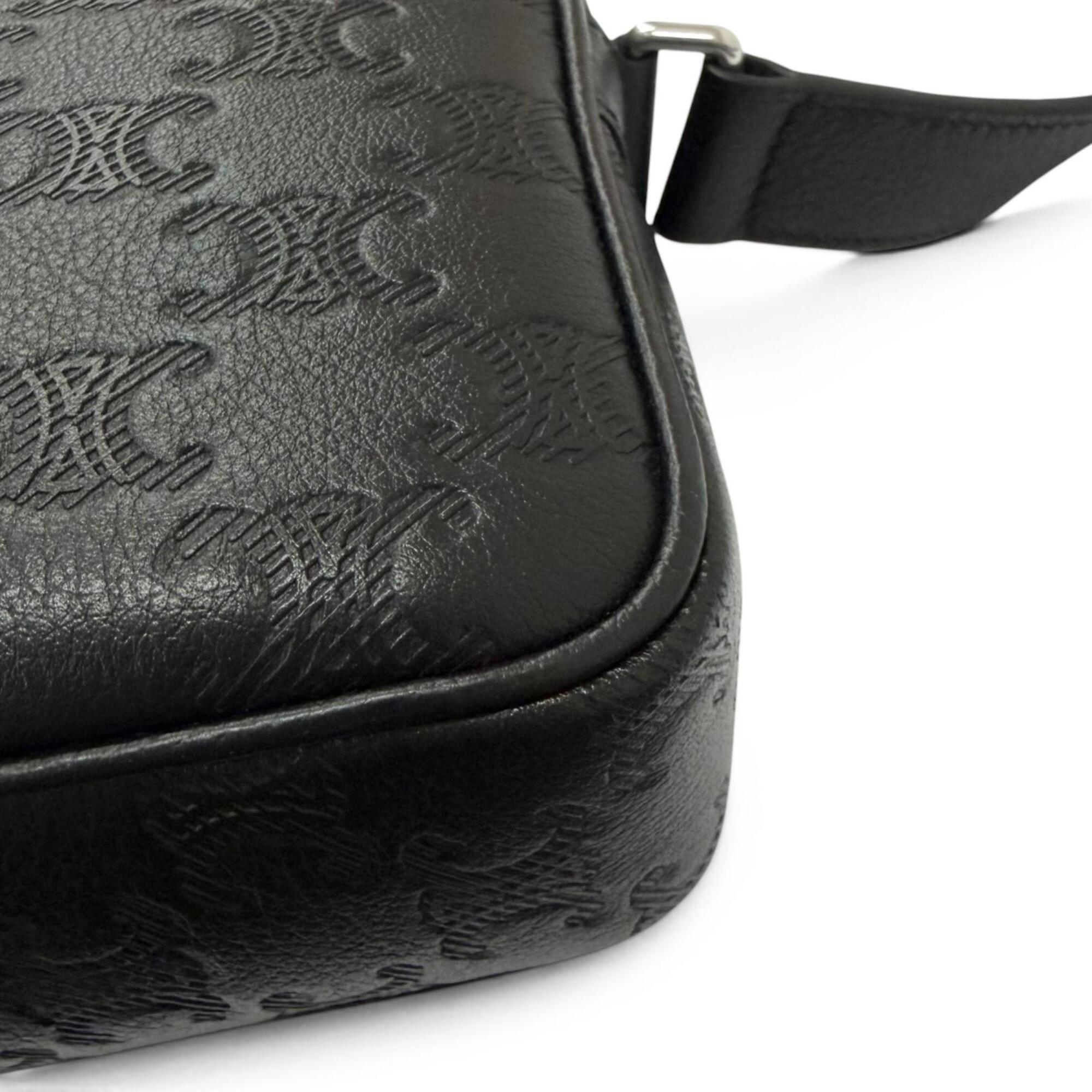Celine Black Leather Messenger Bag Shoulder Bag (Pre-Owned)