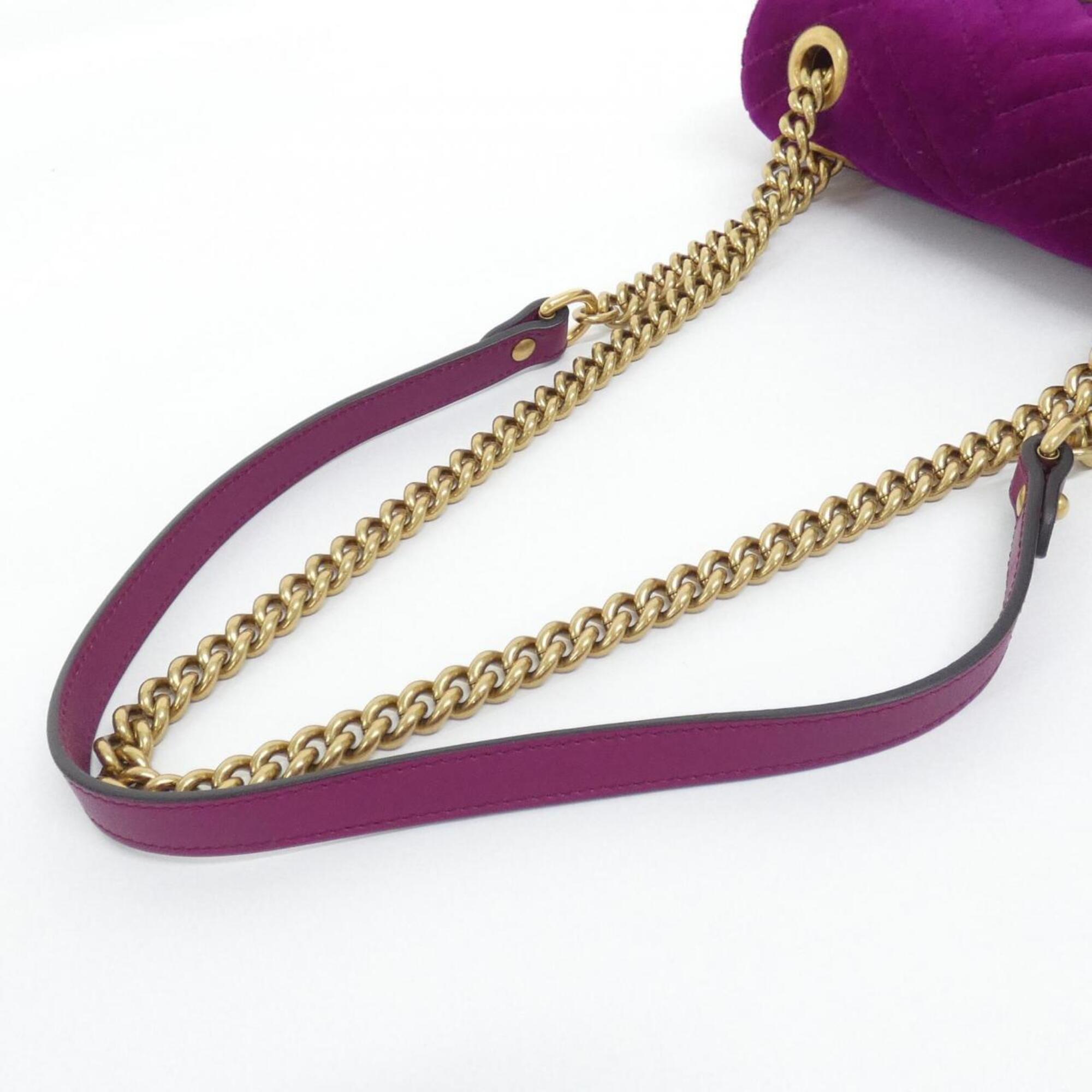 Gucci Purple Velvet Shoulder Bag (Pre-Owned)