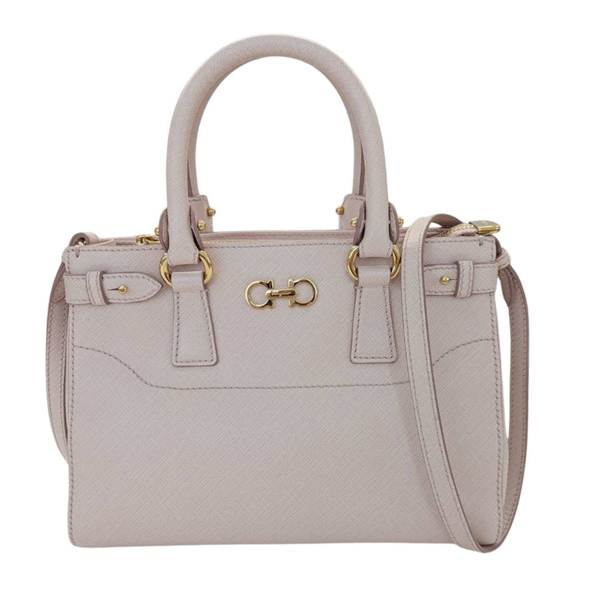 Salvatore Ferragamo Pink Leather Handbag Shoulder Bag (Pre-Owned)