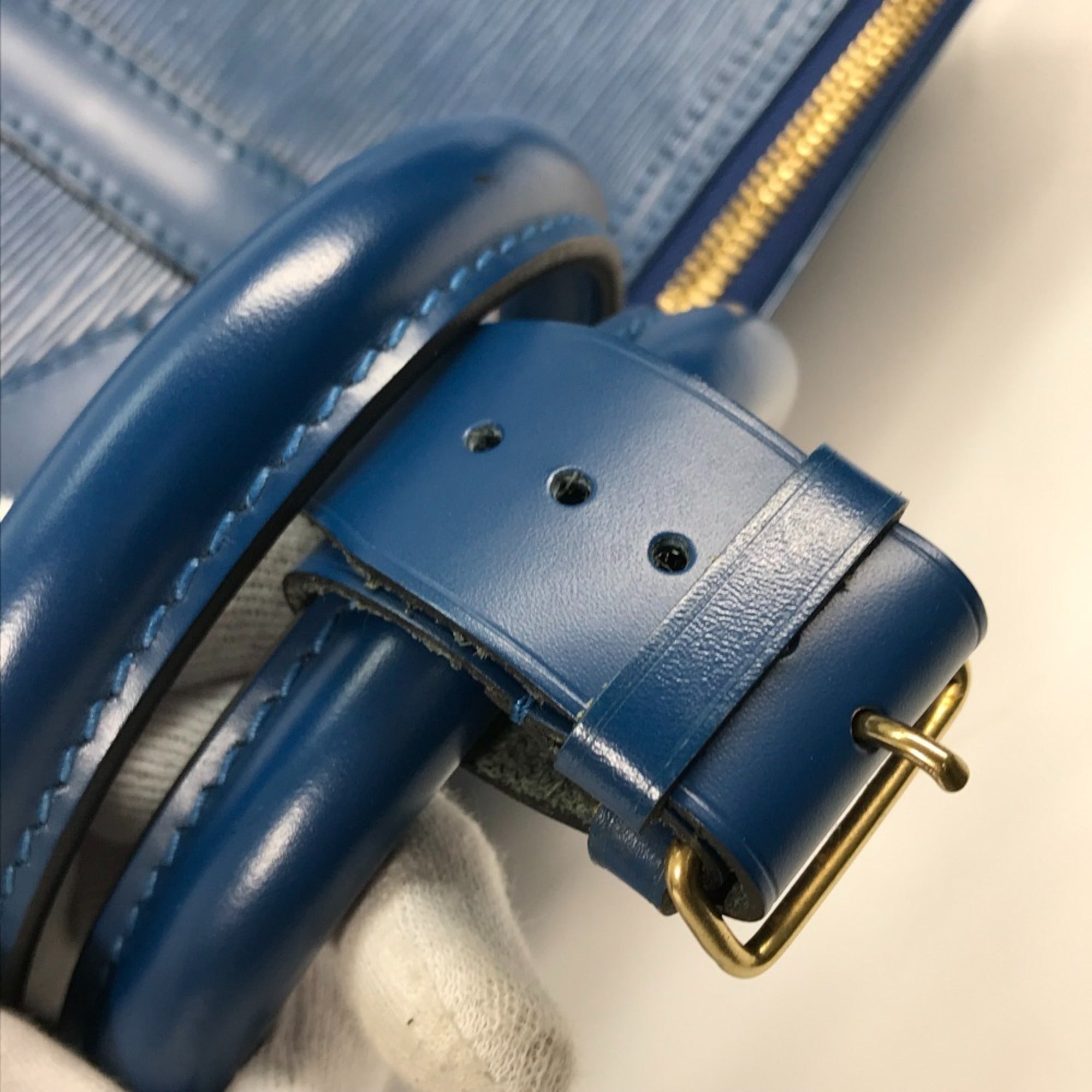 Louis Vuitton Epi Blue Galle Toledo Blue Epi Leather Boston Bag Handbag (Pre-Owned)